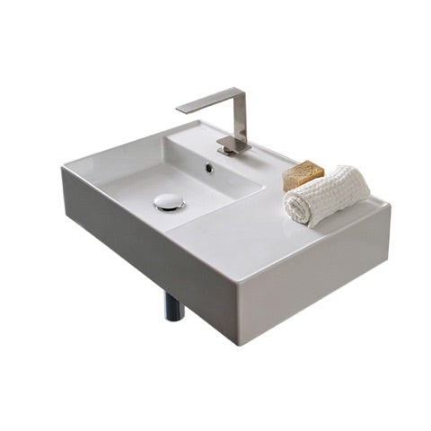 Nameeks Scarabeo Teorema 2.0 24" Ceramic Bathroom Sink for Wall Mounted or Vessel Installation - Includes Overflow