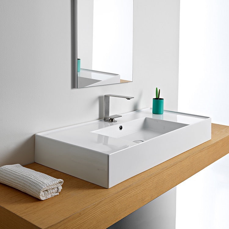 white bathroom sink