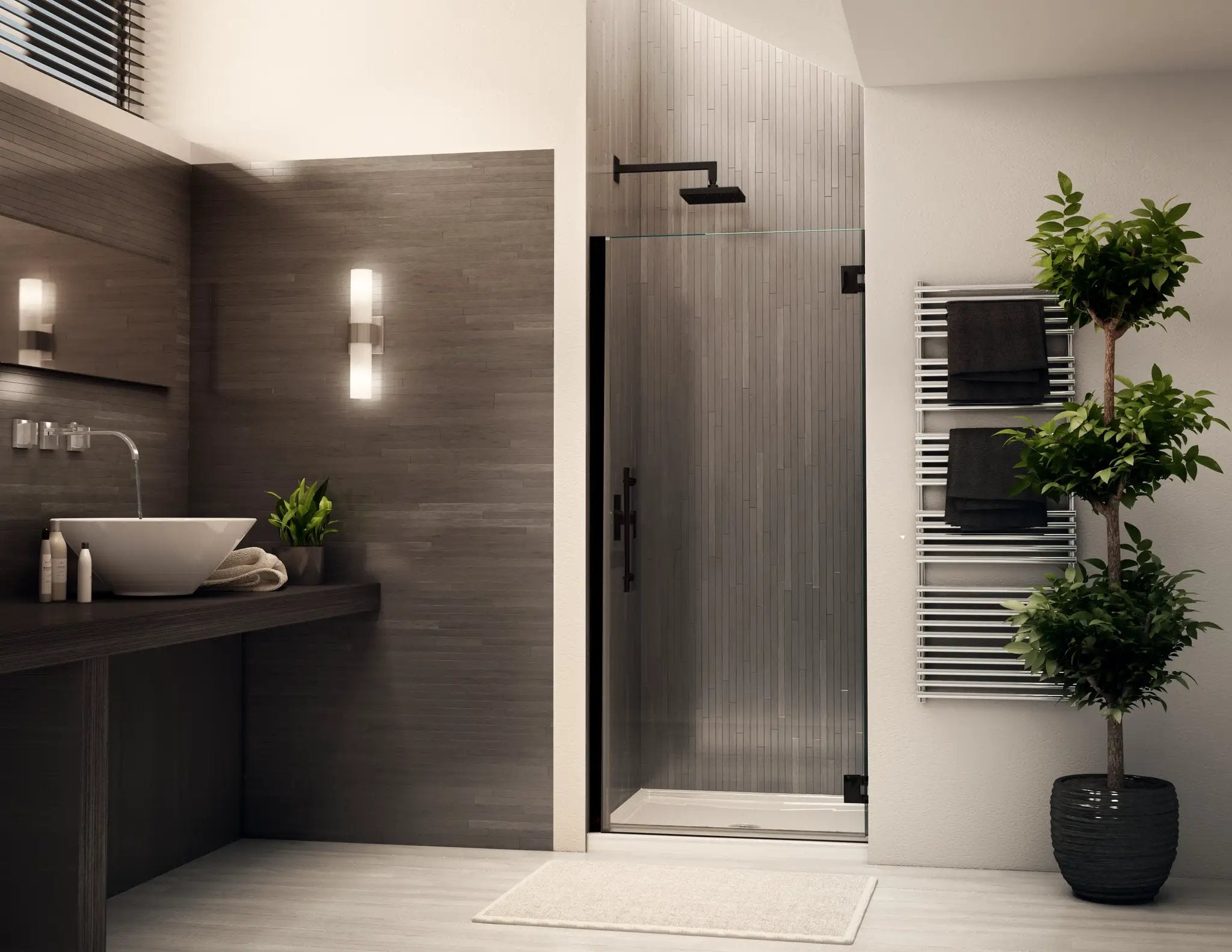 matte black shower door