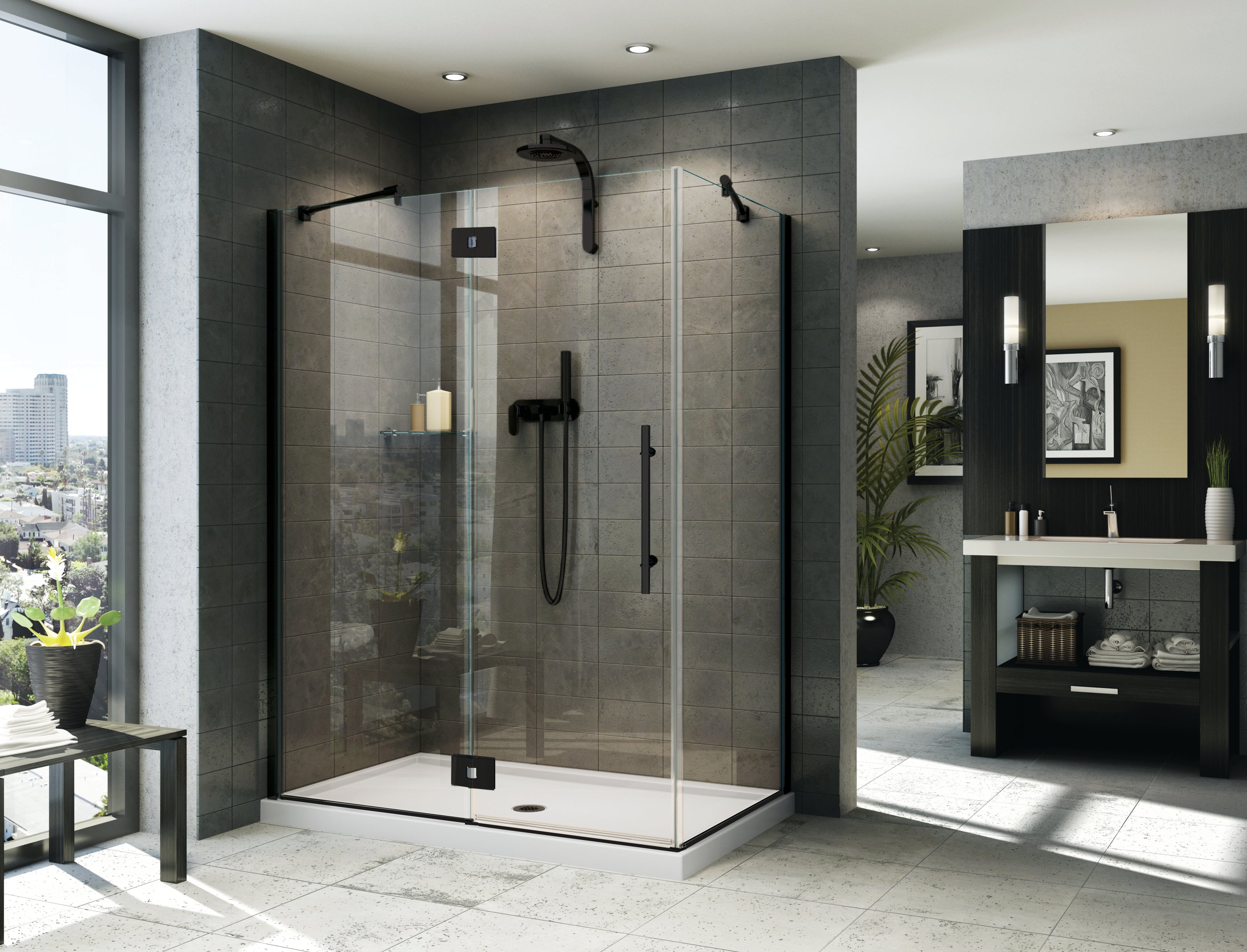 matte black shower door