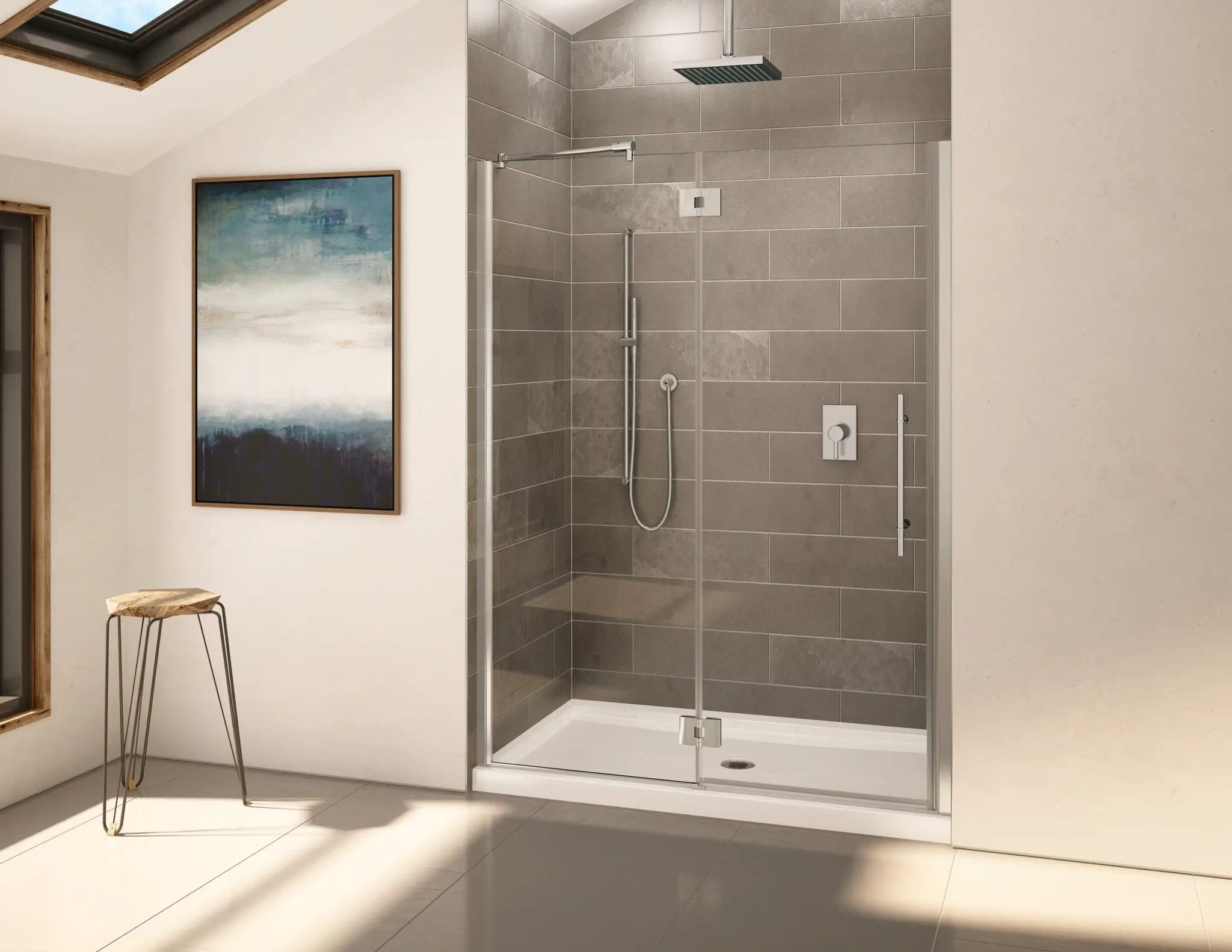 chrome shower door