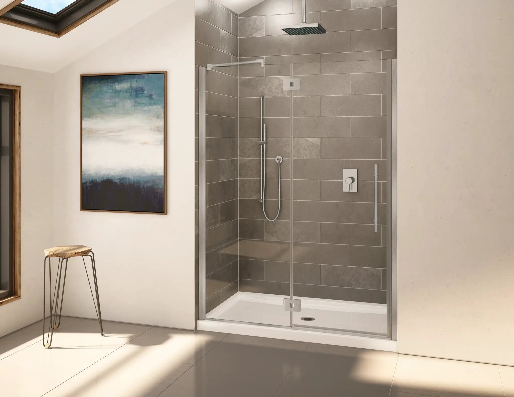 brushed nickel shower door
