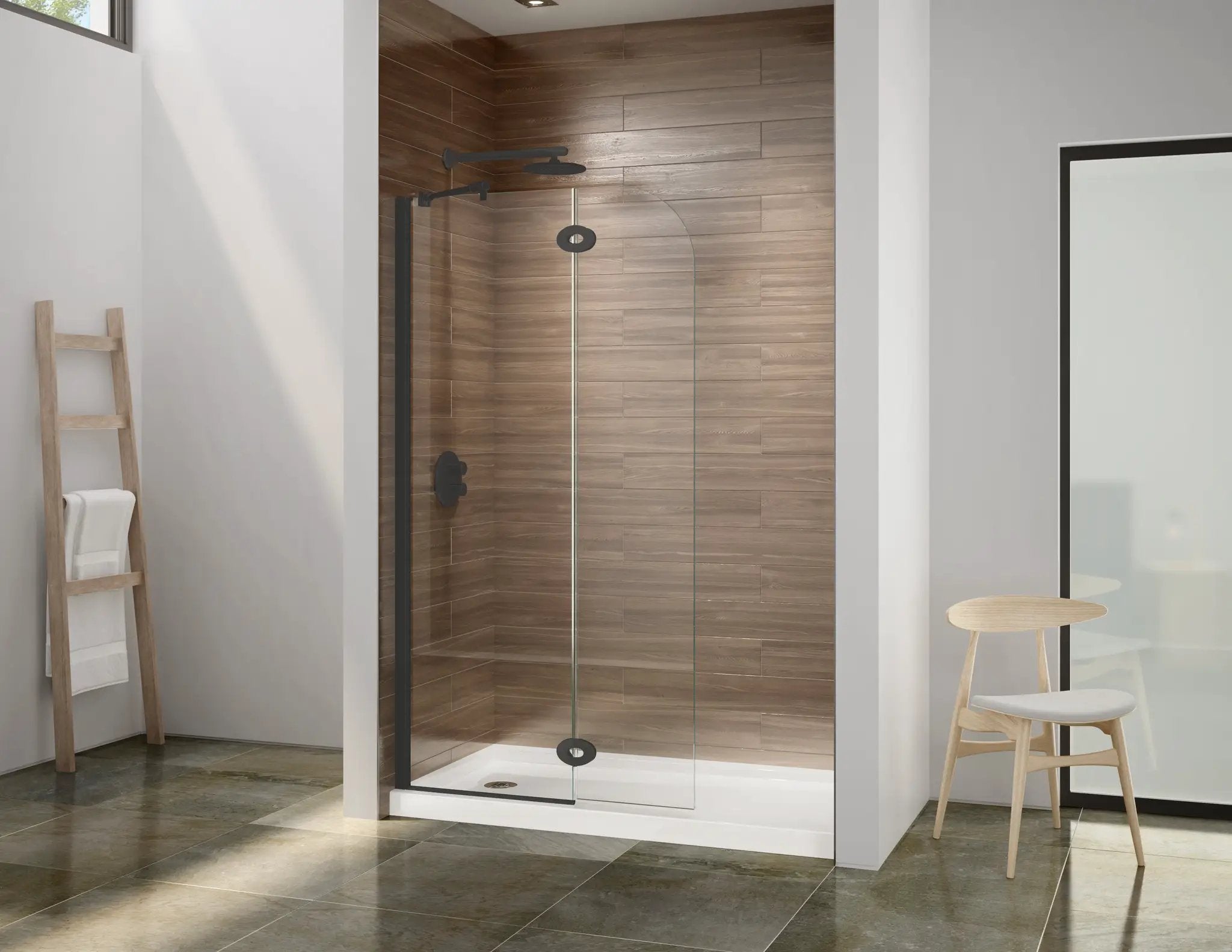 matte black shower shield
