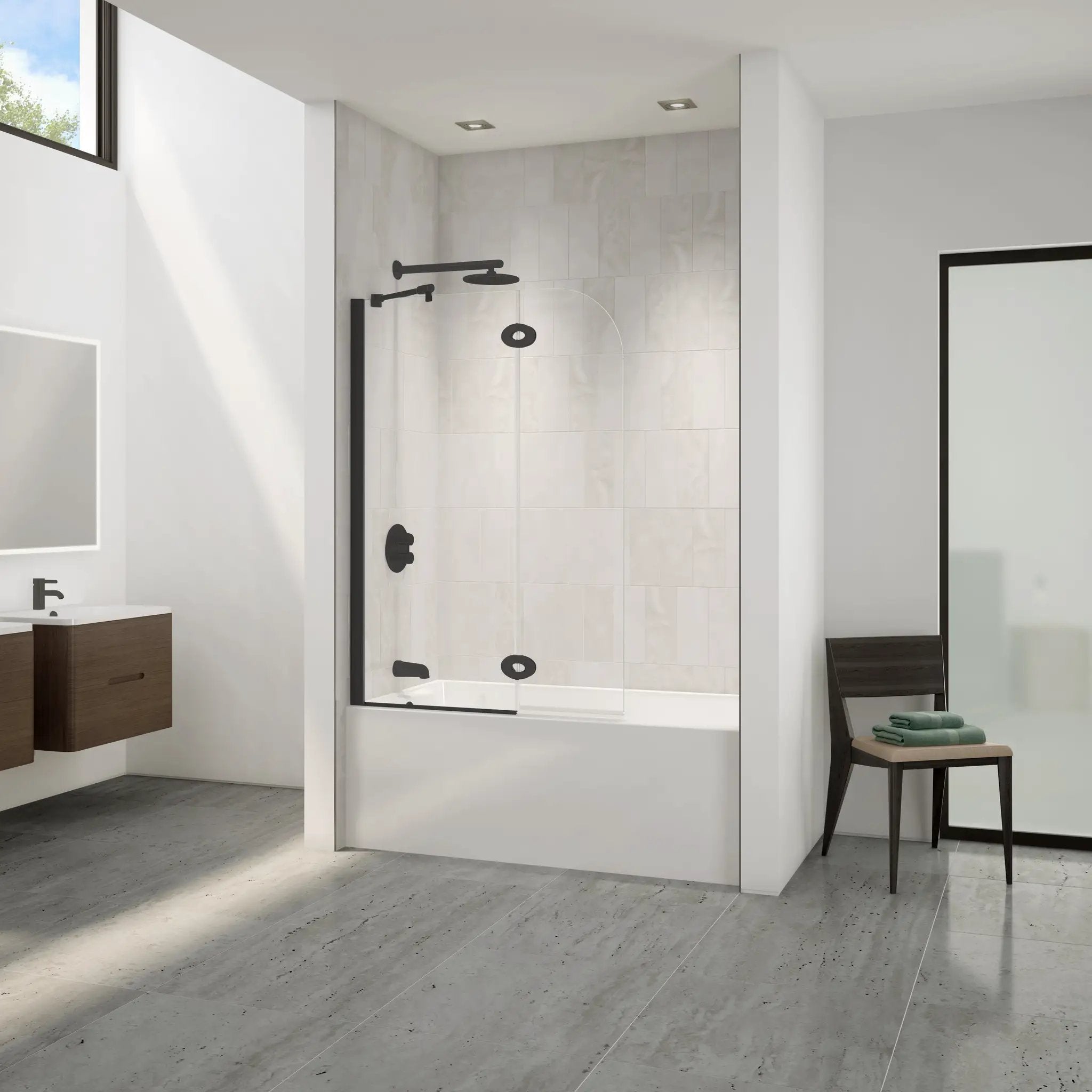 matte black tub shield