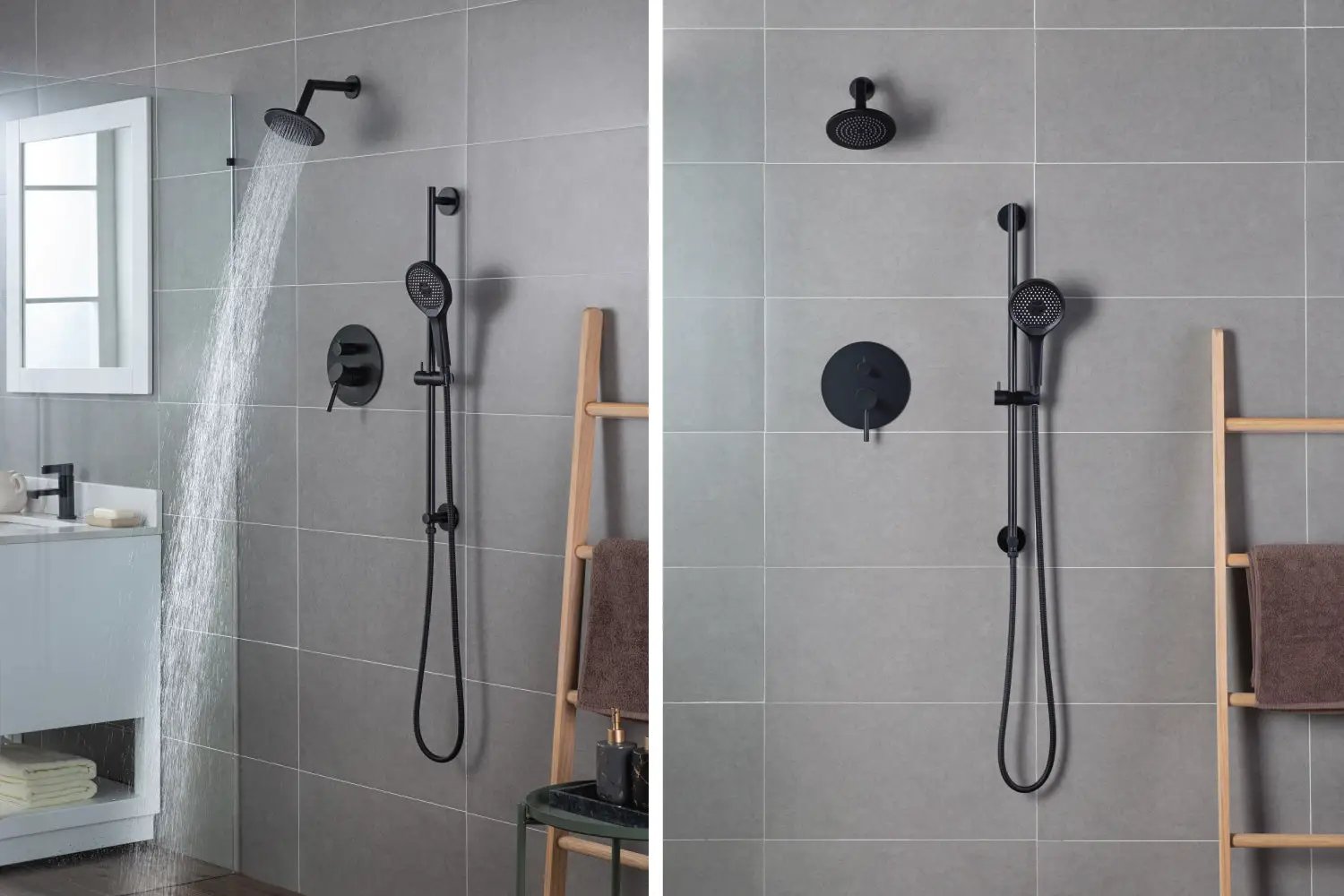 matte black shower valve