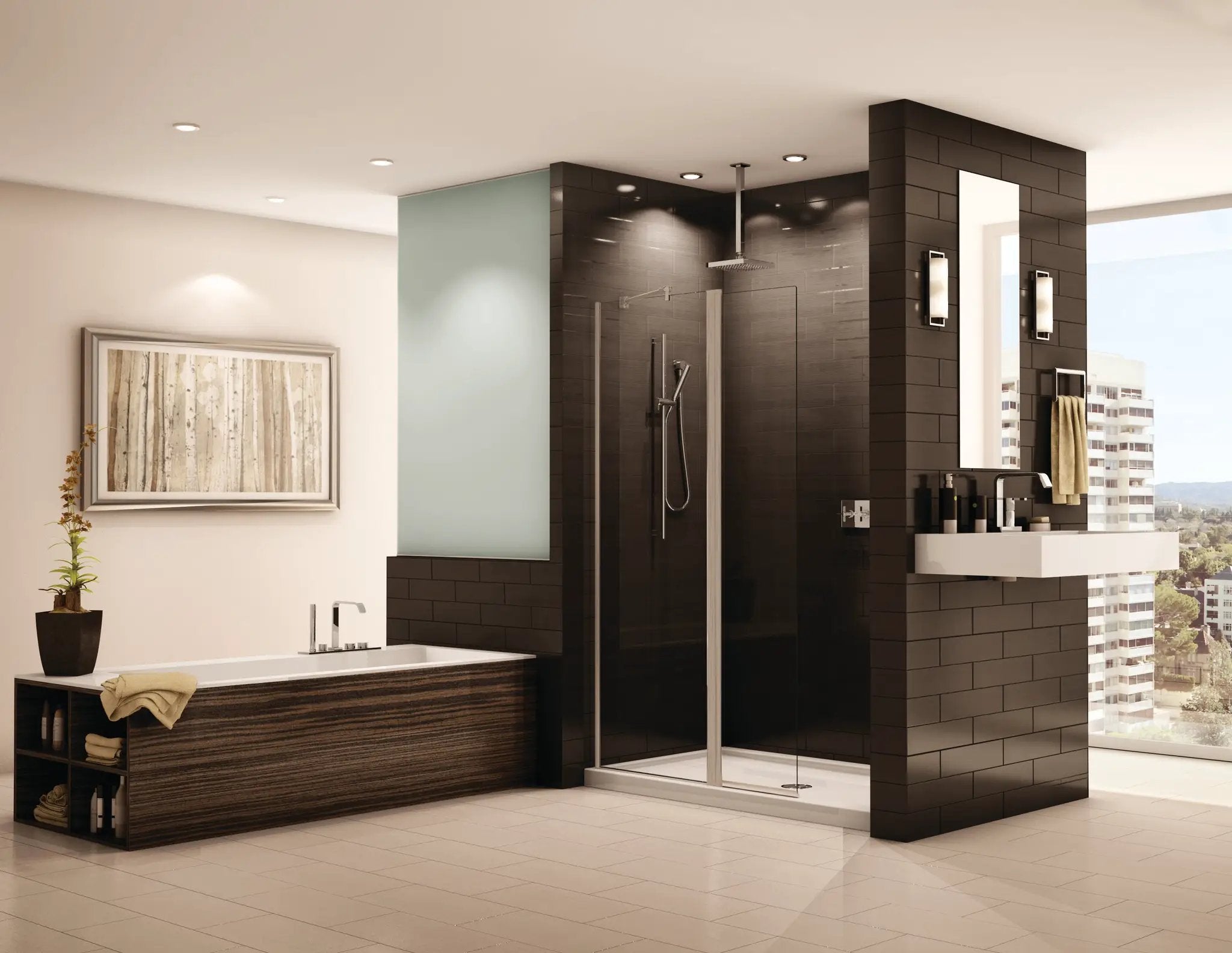 brushed nickel shower shield