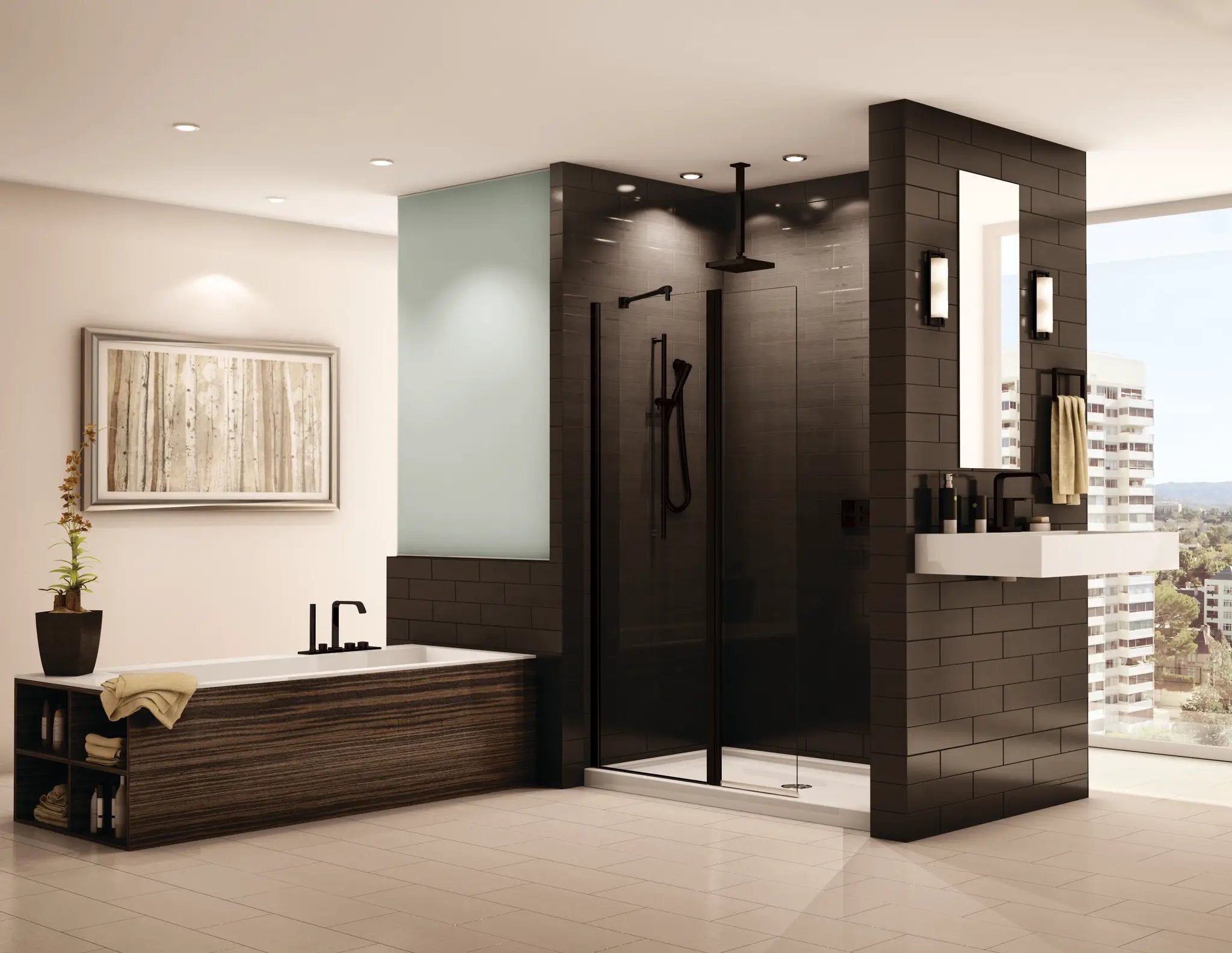 matte black shower shield