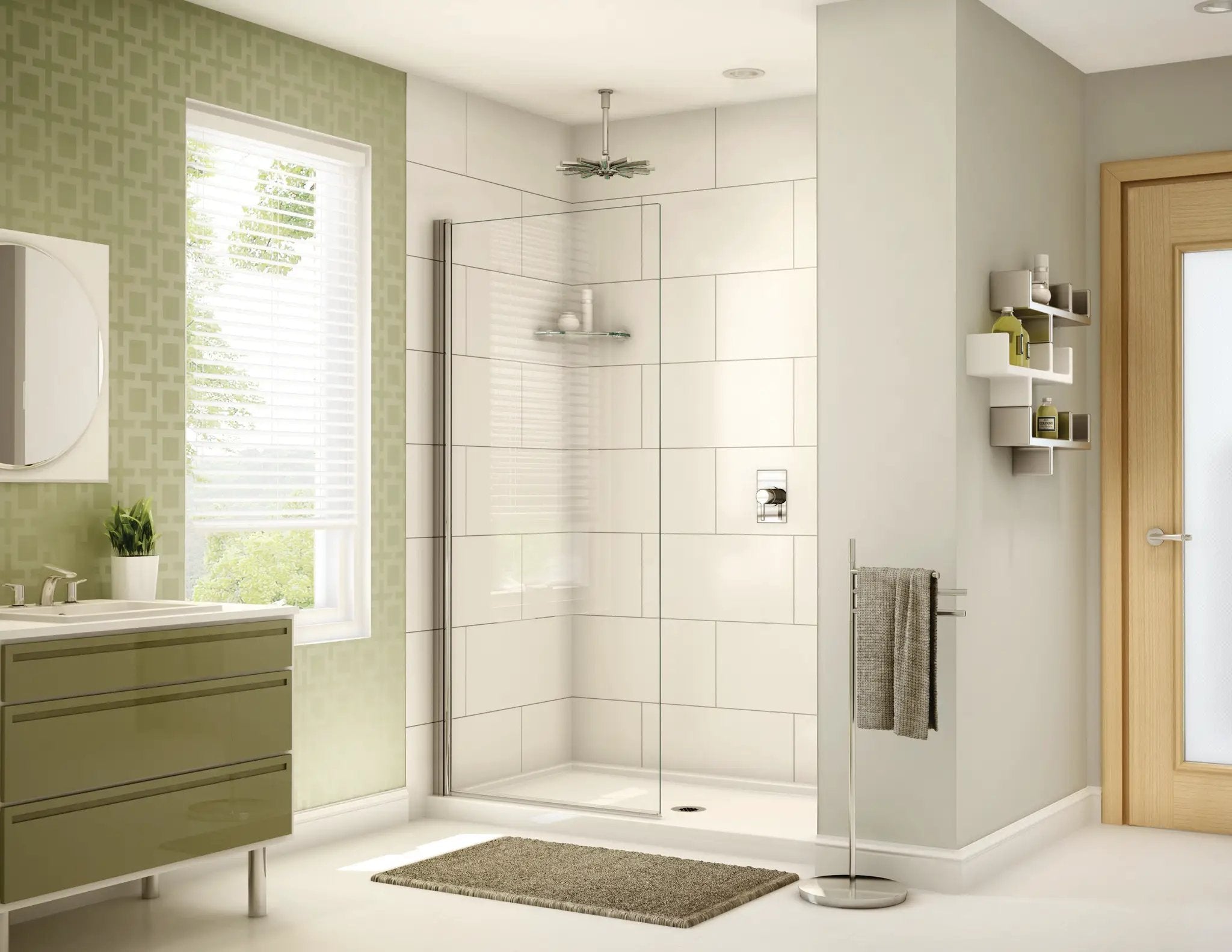 chrome shower panel