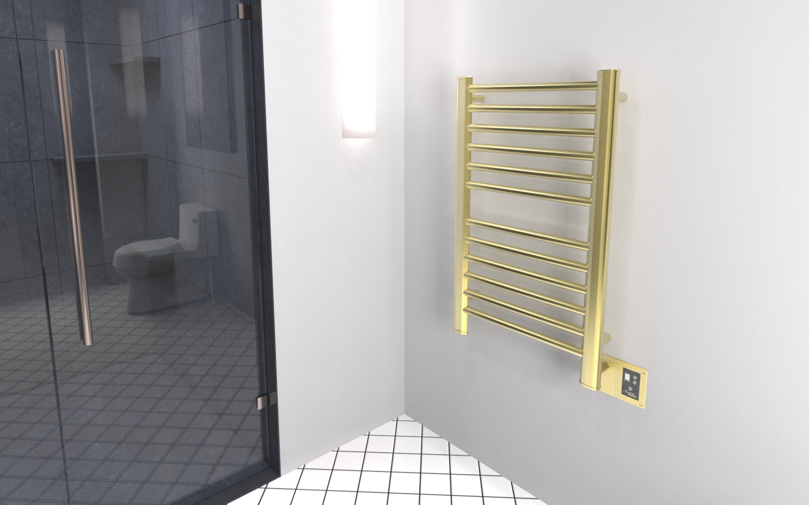 satin brass towel warmer