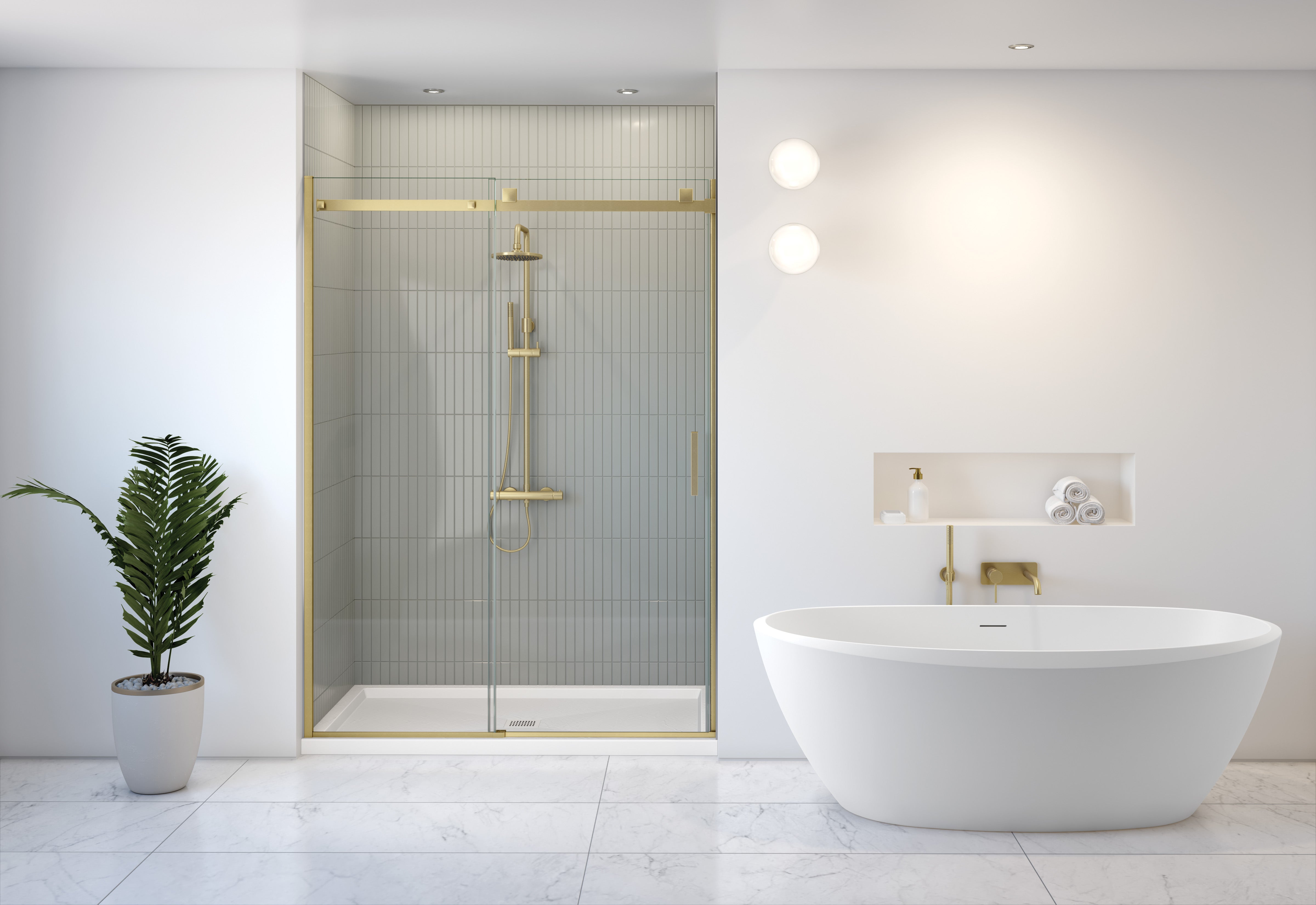 brushed gold shower door