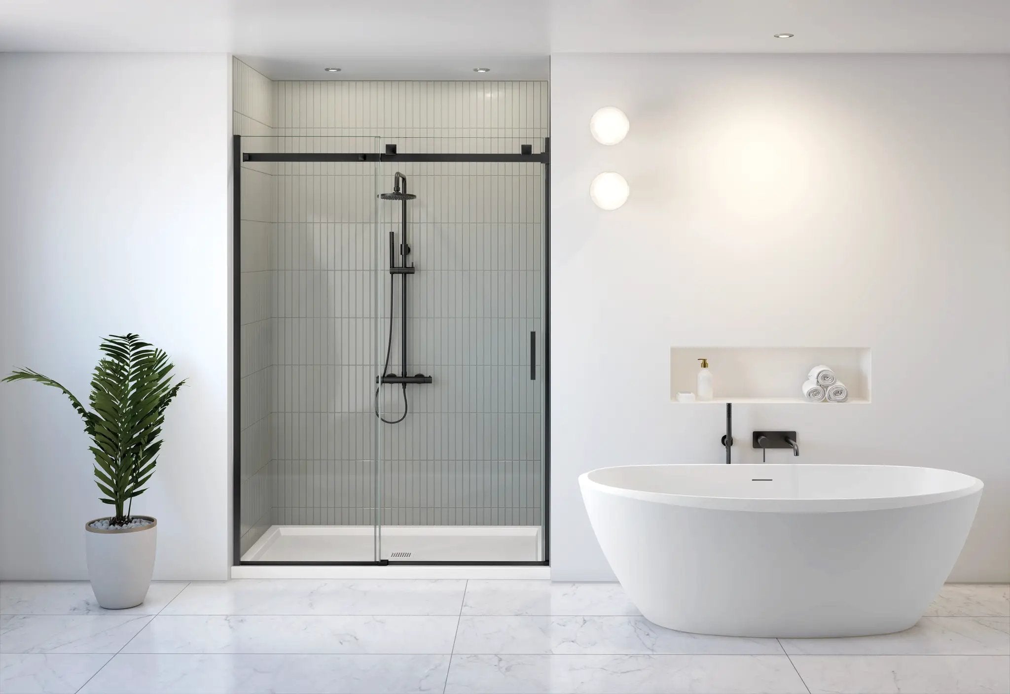 matte black shower door