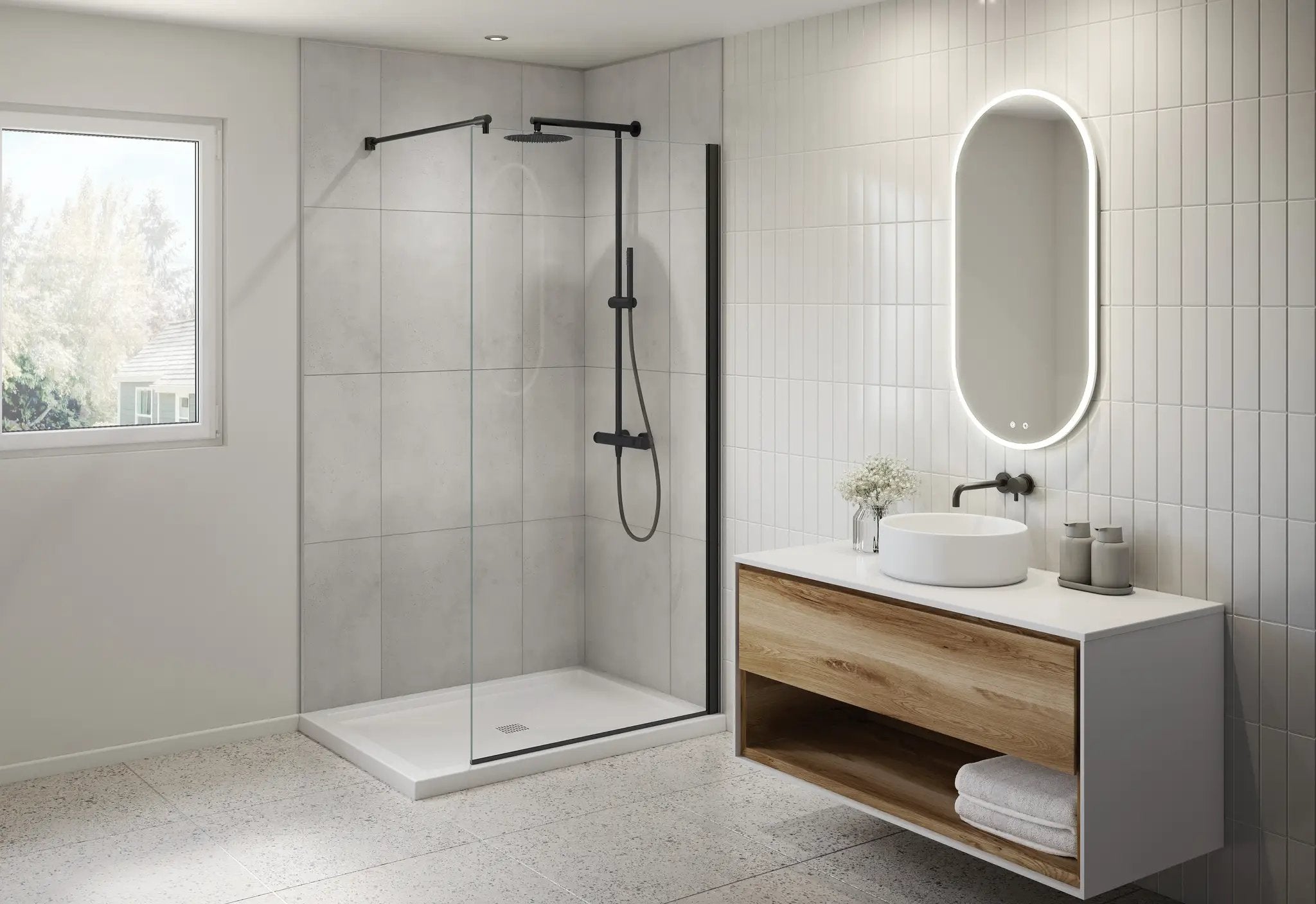 matte black shower door