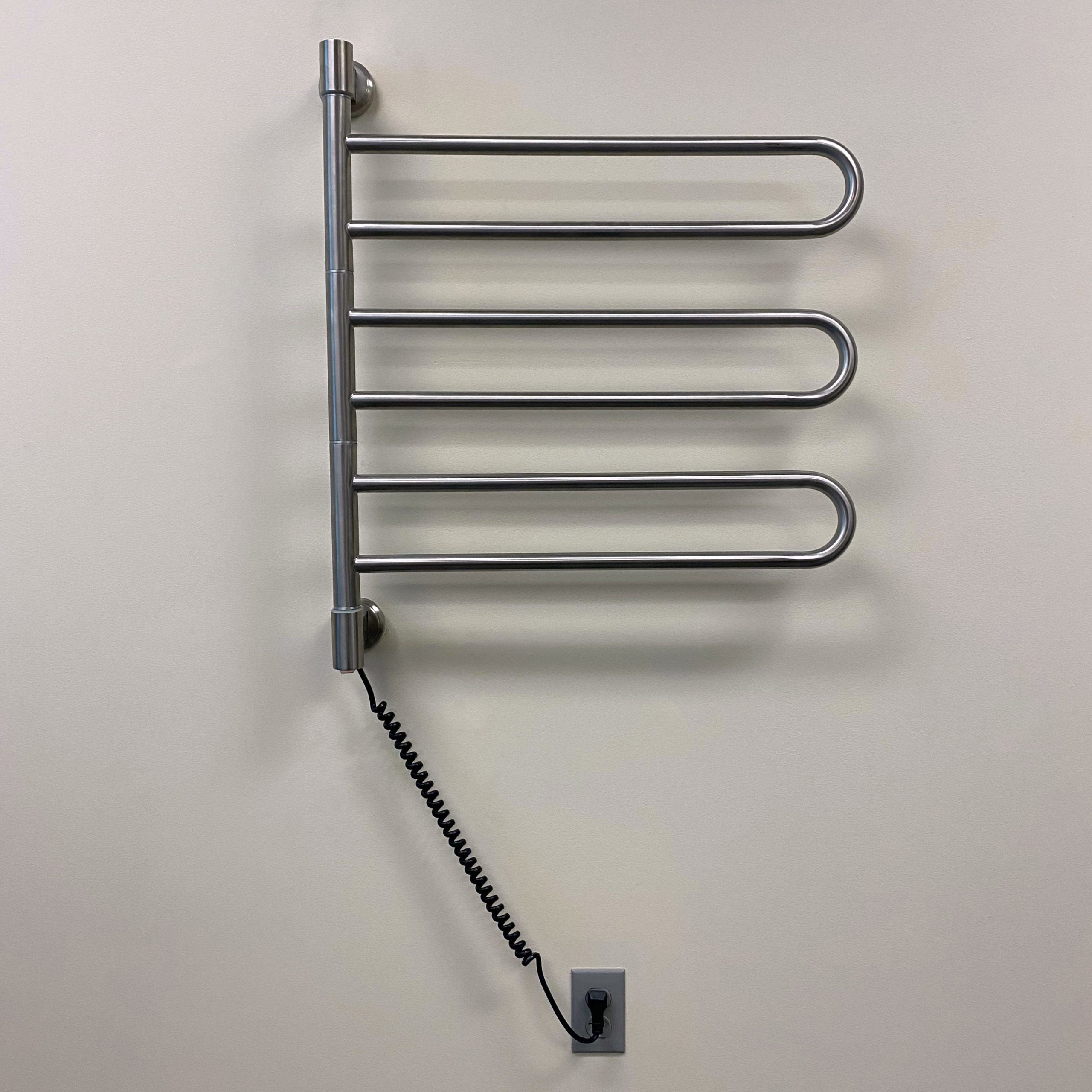 brushed stainless towel warmer