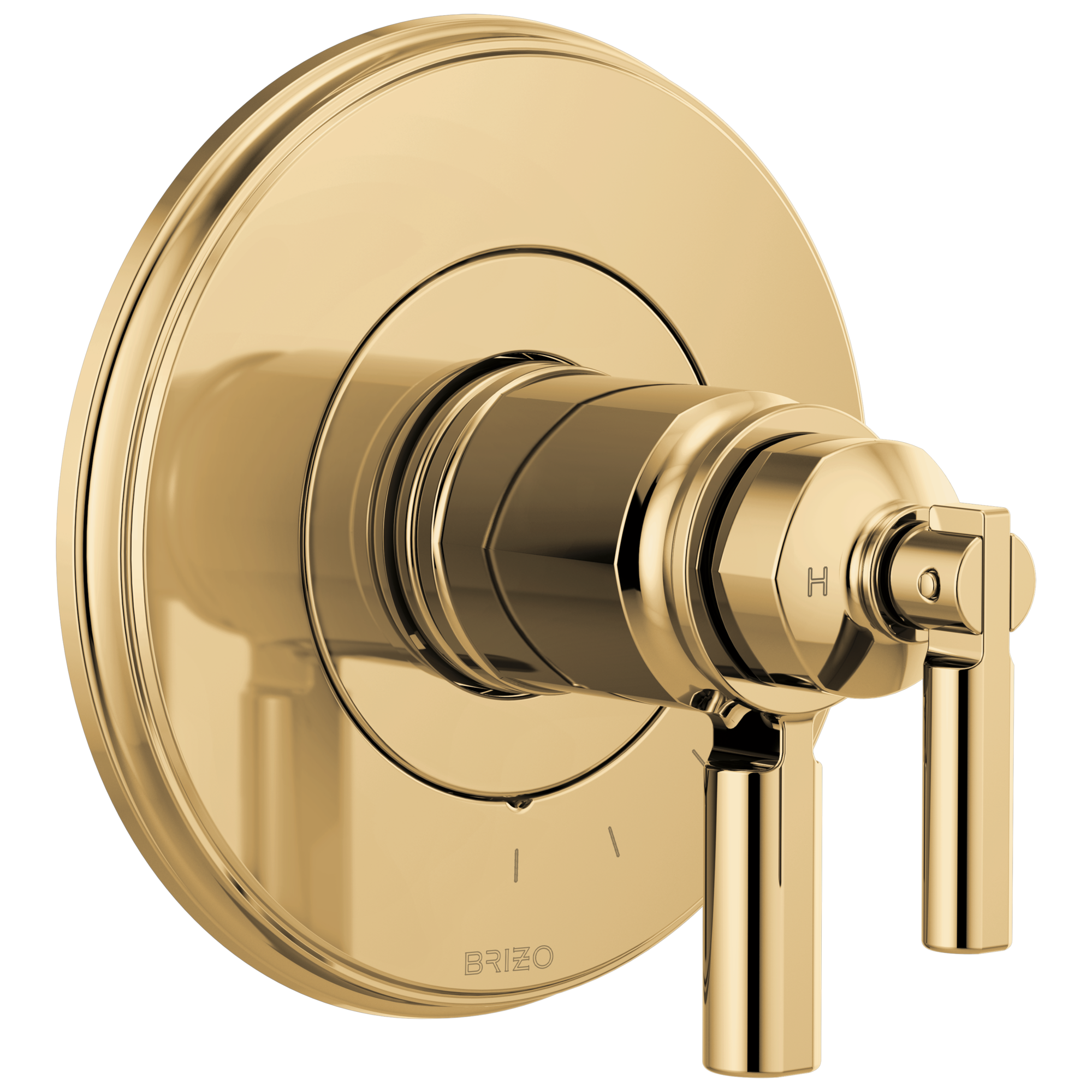 polished gold thermostatic valve