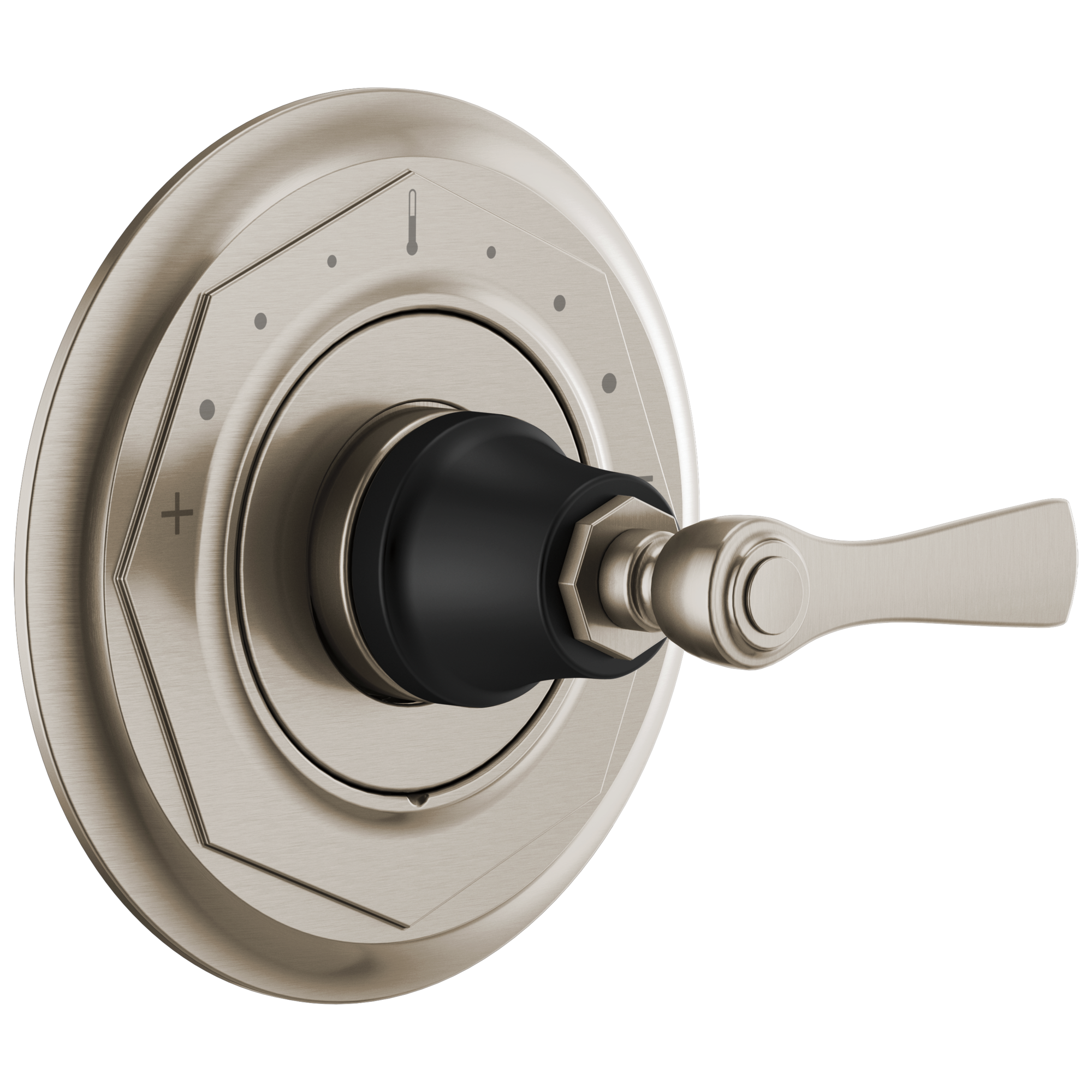 luxe nickel /matte black thermostatic valve