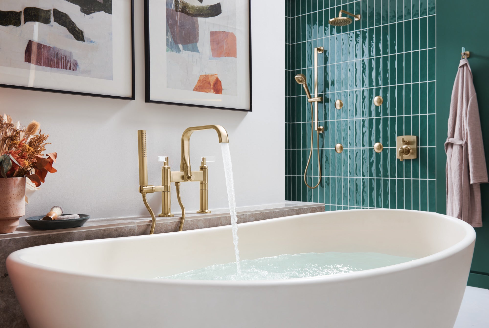 luxe gold tub filler unions