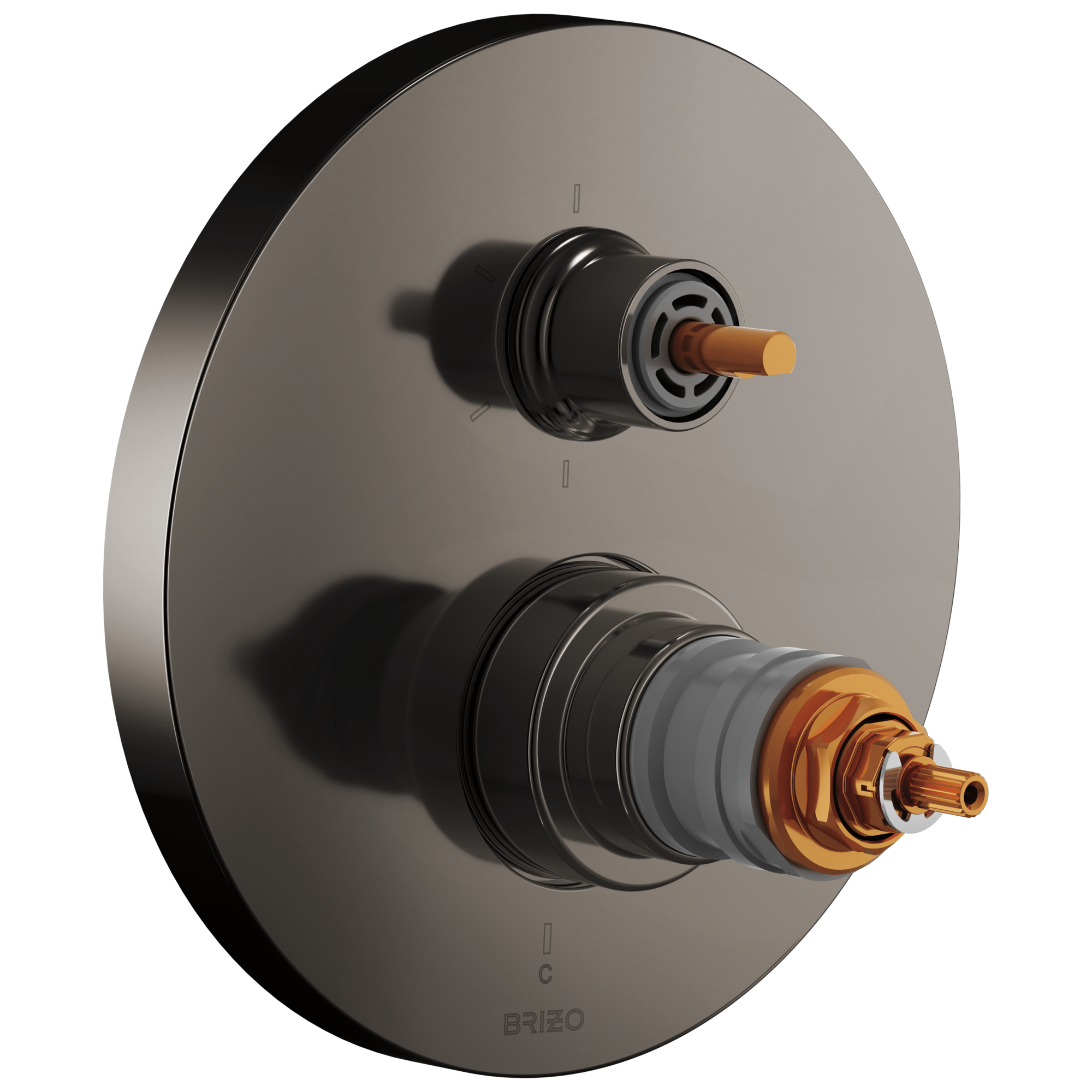 Brizo Roccesco TempAssure Thermostatic Valve with Integrated 6-Function Diverter Trim - Less Handles