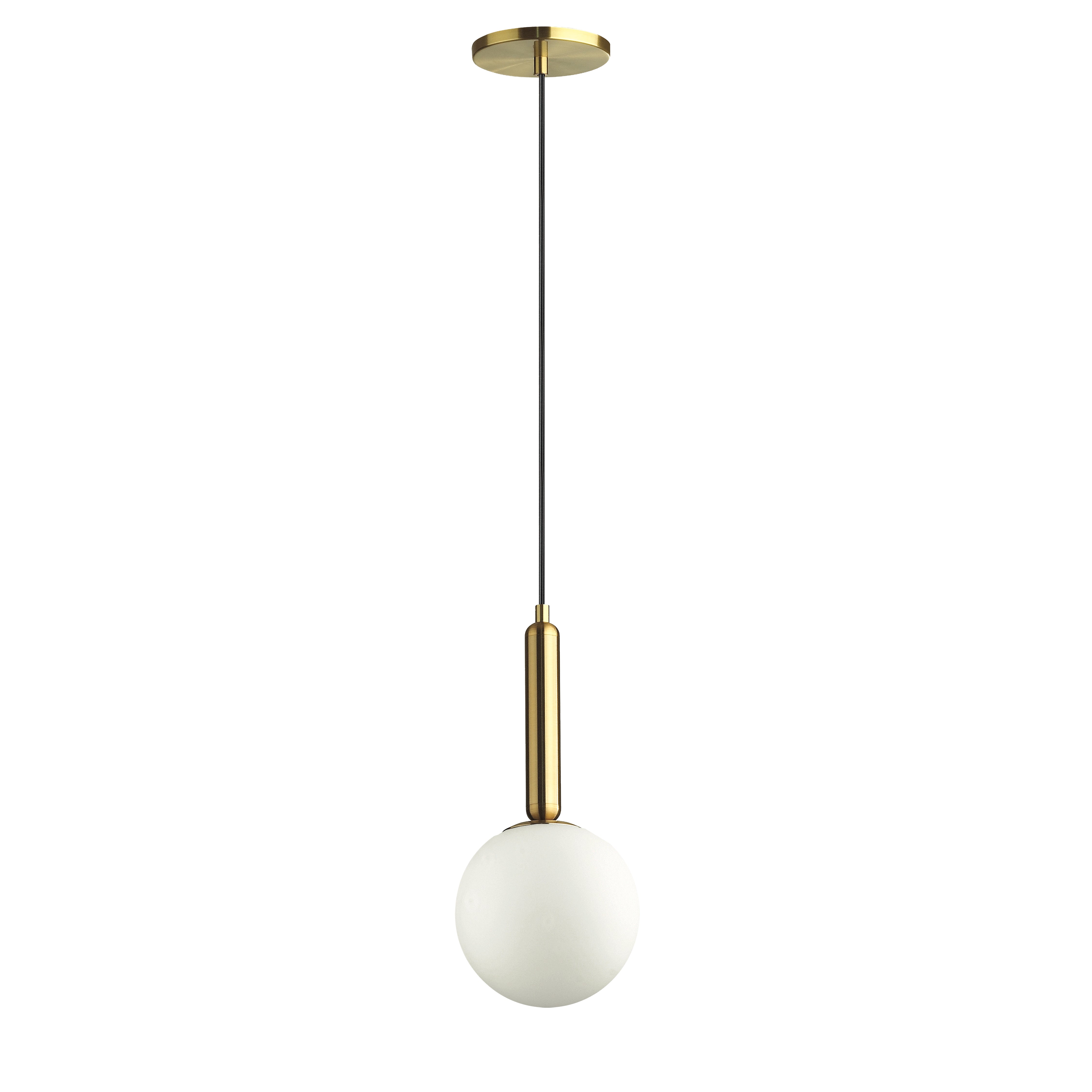 aged brass with white glass pendants