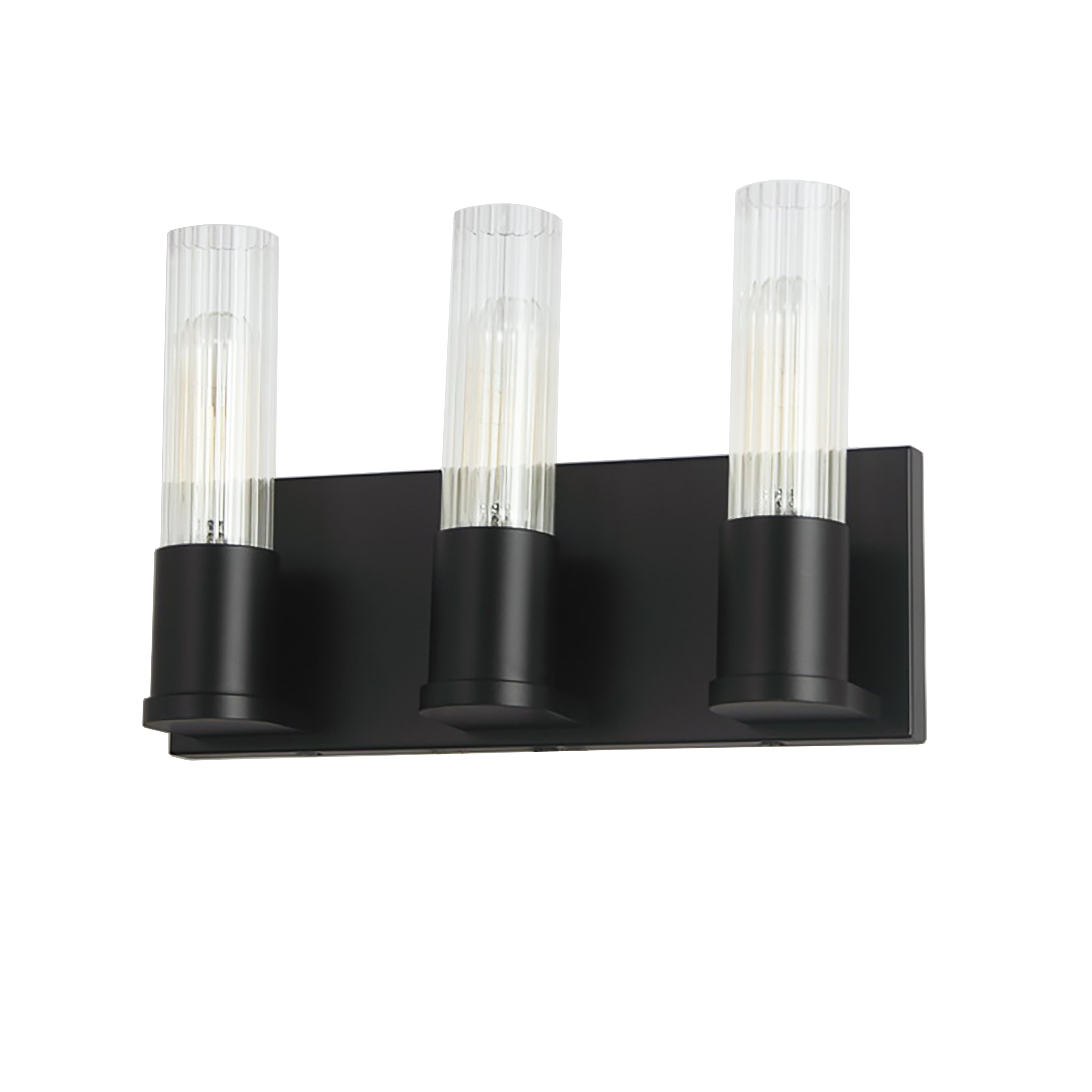 Dainolite 3 Light Incandescent Vanity with Clear Fluted Glass