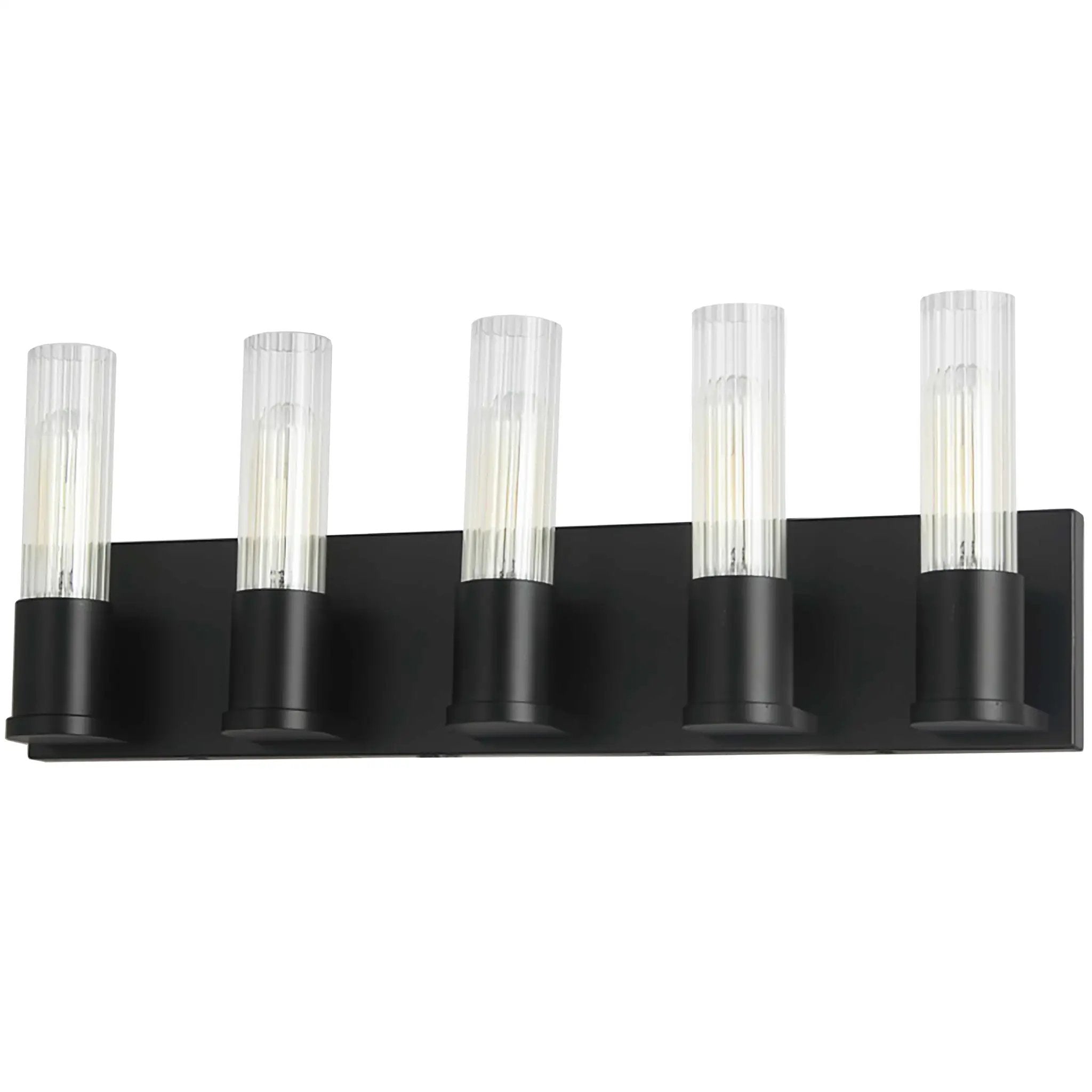 Dainolite 5 Light Incandescent Vanity with Clear Fluted Glass by Dainolite