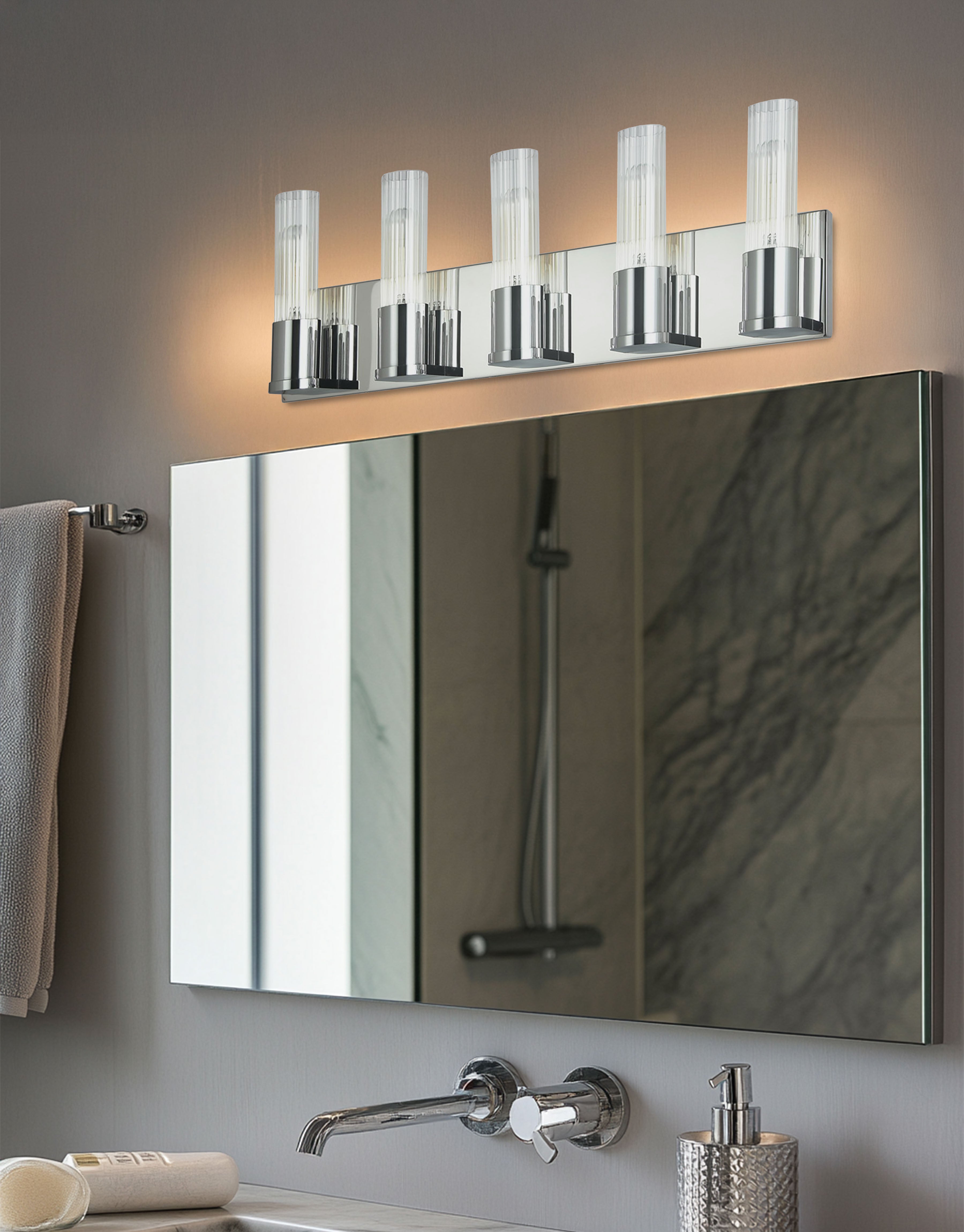 polished chrome wall mount