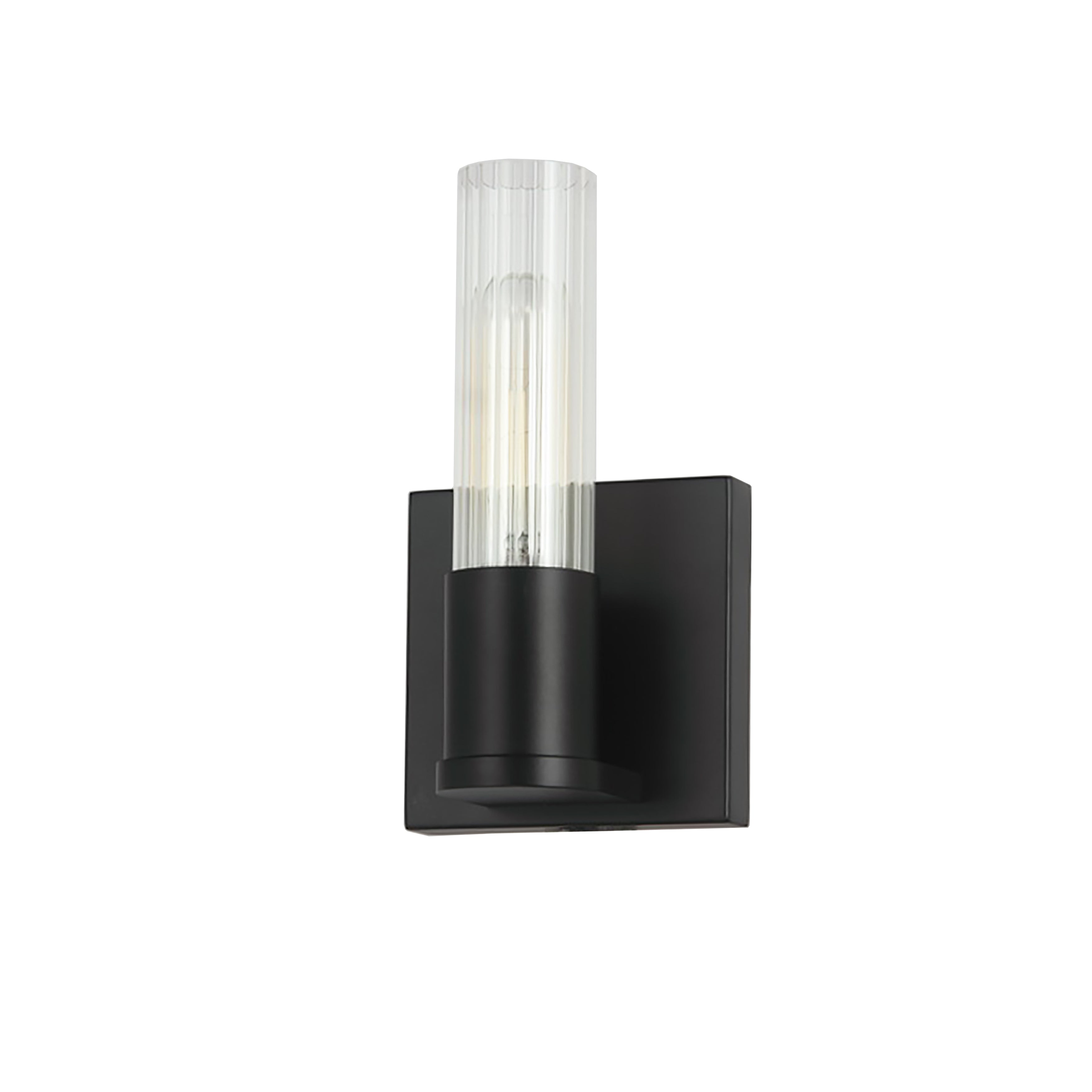 Dainolite 1 Light Incand Wall Sconce with Clear Fluted Glass