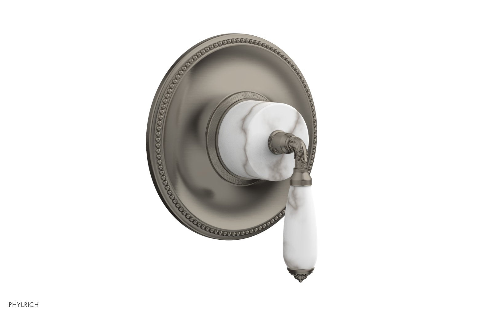 Phylrich VALENCIA Thermostatic Shower Trim, White Marble Lever Handle