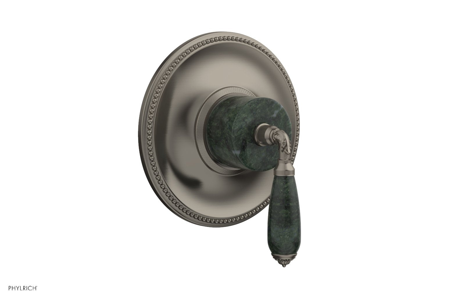 Phylrich VALENCIA Thermostatic Shower Trim, Green Marble Lever Handle