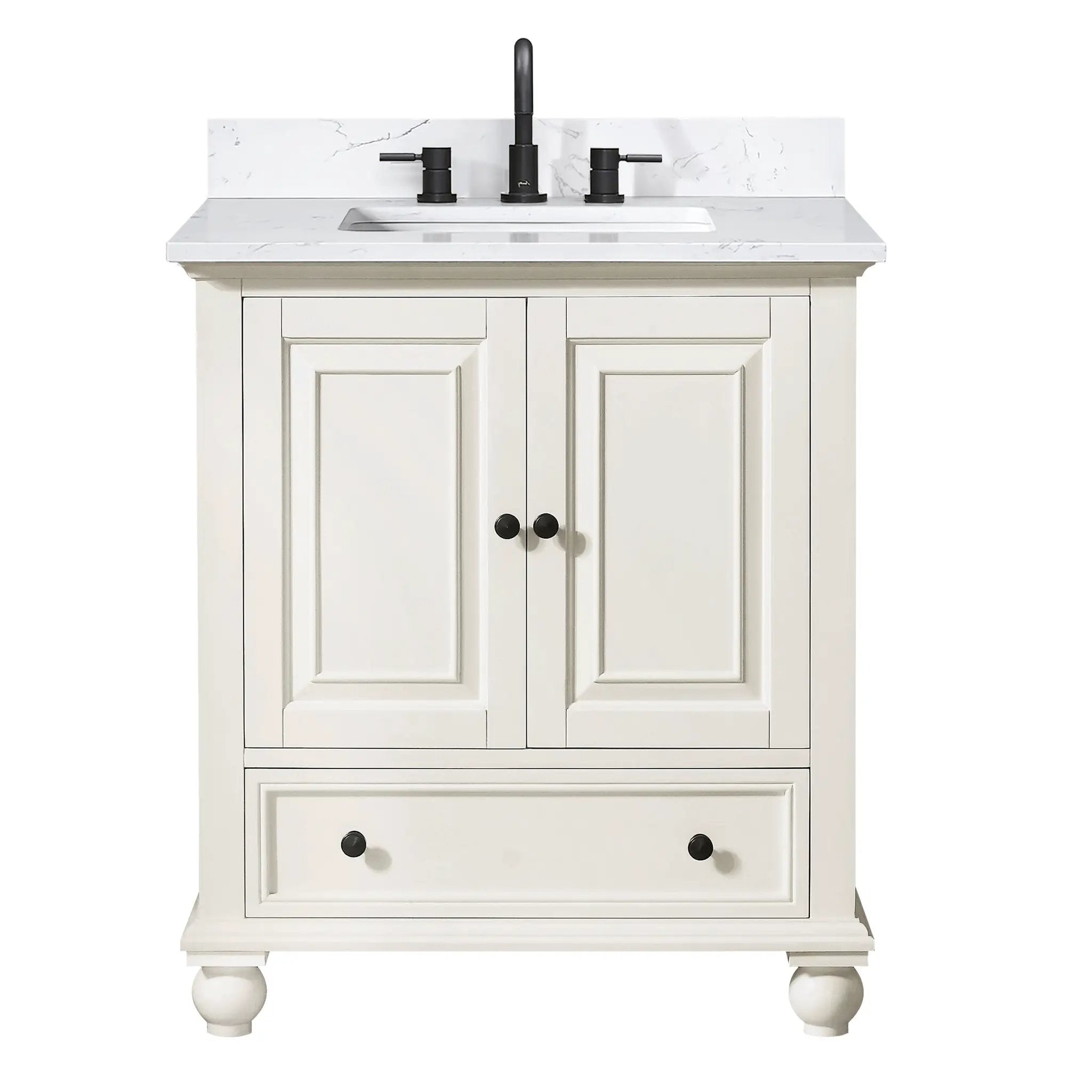 Avanity Thompson 31 in. Single Sink Bathroom Vanity Set with Cala White Engineered Stone Top by Avanity