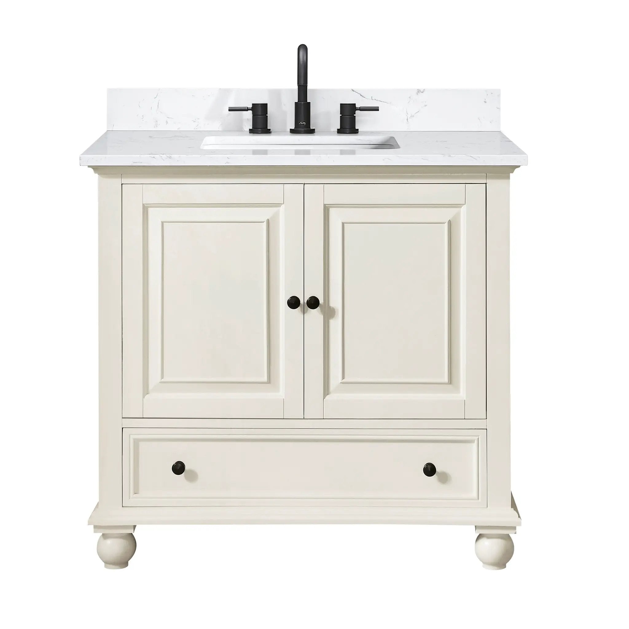 Avanity Thompson 37 in. Single Sink Bathroom Vanity Set with Cala White Engineered Stone Top by Avanity