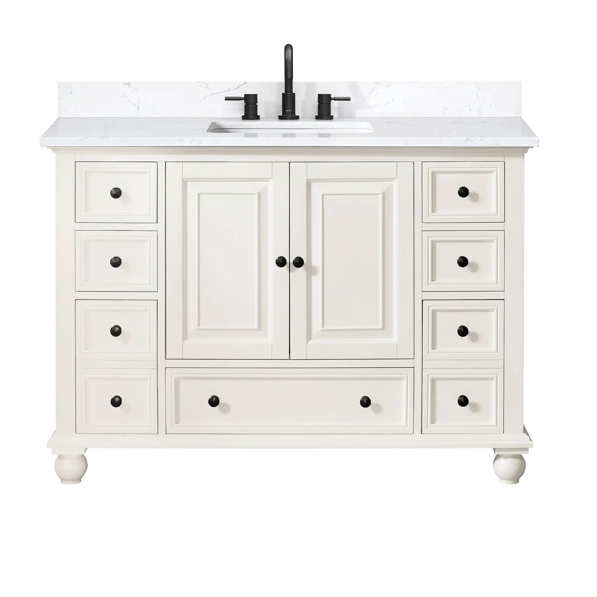 Avanity Thompson 49 in. Single Sink Bathroom Vanity Set with Cala White Engineered Stone Top by Avanity
