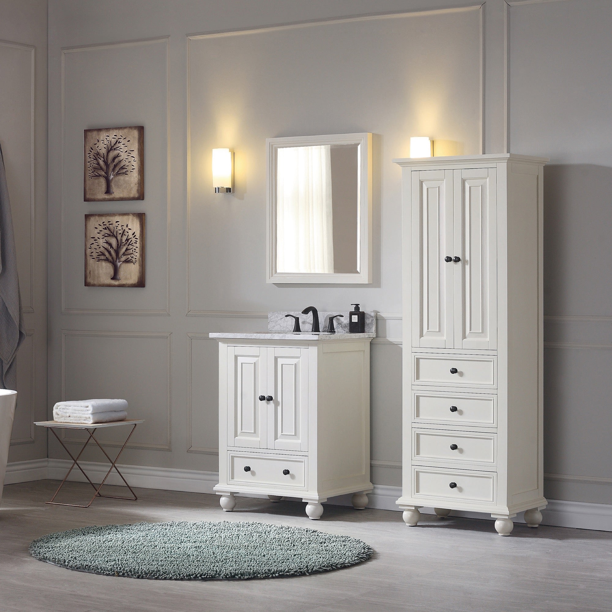 french white vanity set