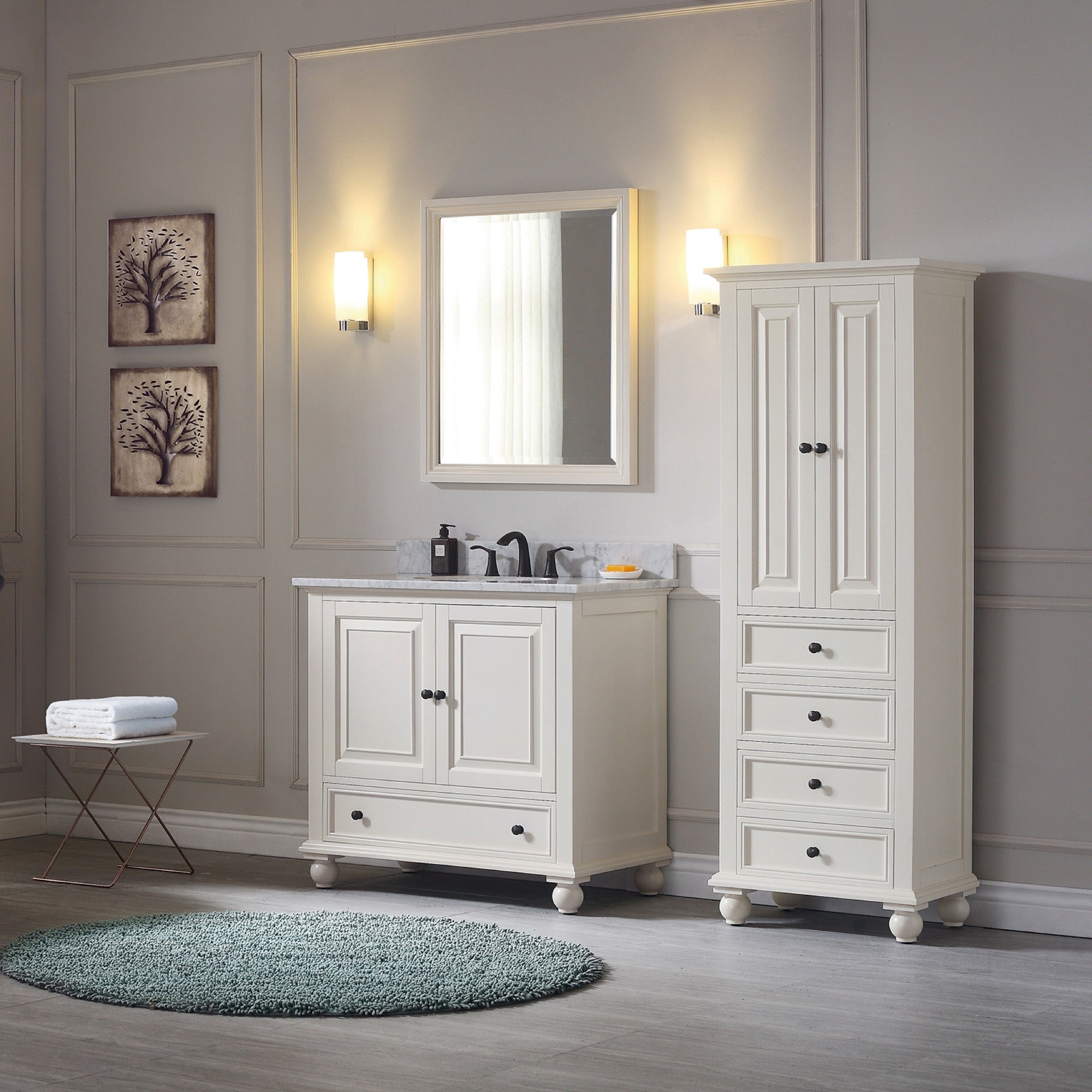 french white vanity set