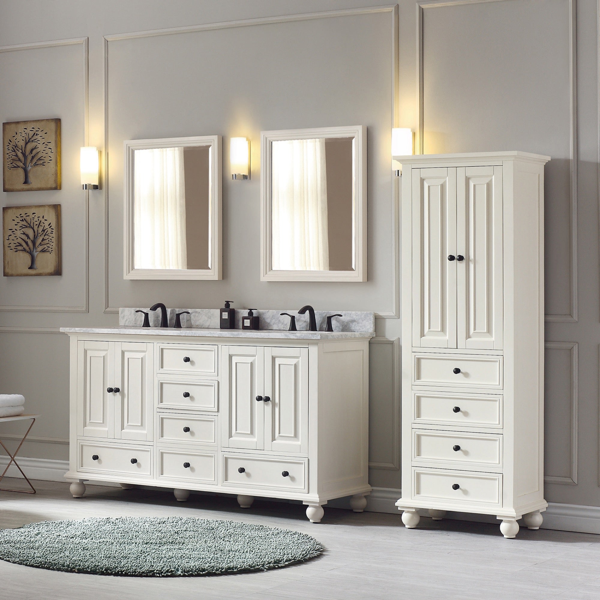 french white vanity set