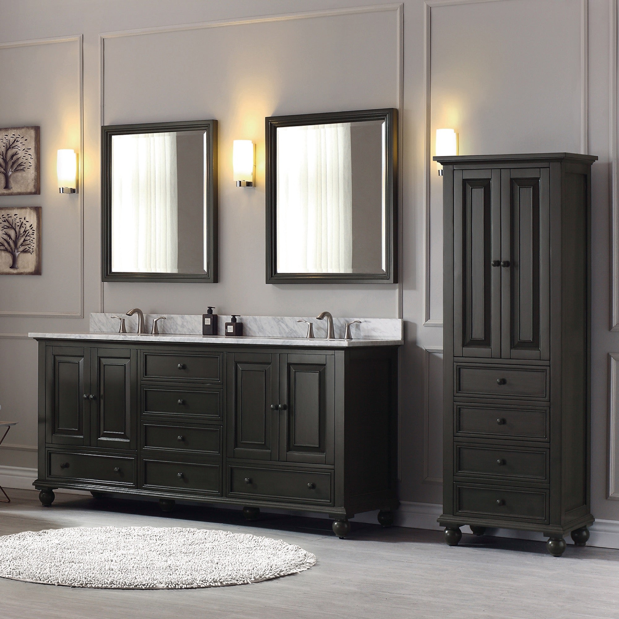 charcoal glaze vanity set