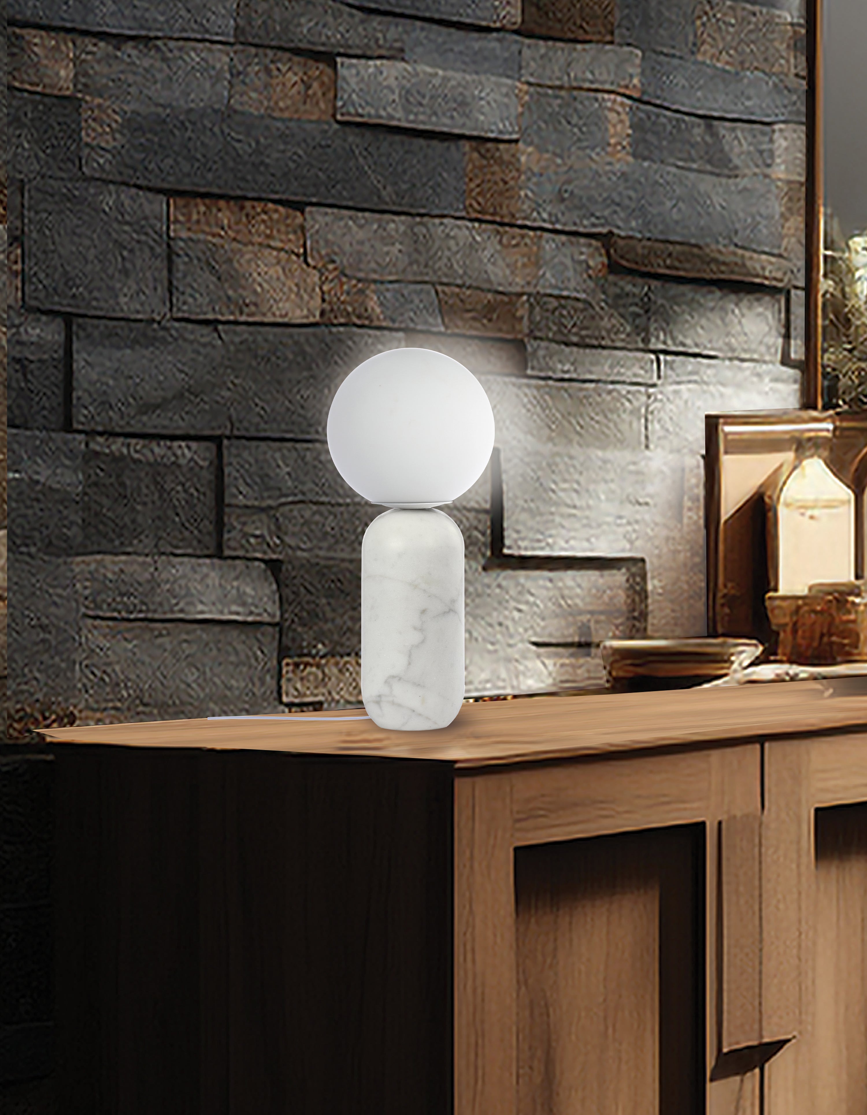 alabaster with opal glass table lamp