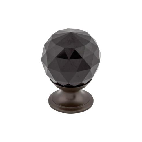 Top Knobs Black Crystal Knob 1 1/8 Inch w/ Oil Rubbed Bronze Base