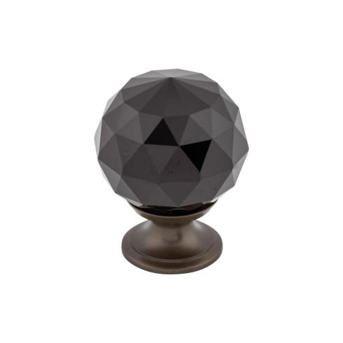 Top Knobs Black Crystal Knob 1 3/8 Inch w/ Oil Rubbed Bronze Base