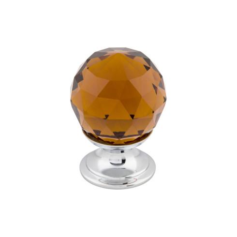 Top Knobs Wine Crystal Knob 1 1/8 Inch w/ Polished Chrome Base