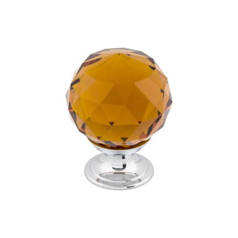 Top Knobs Wine Crystal Knob 1 3/8 Inch w/ Polished Chrome Base