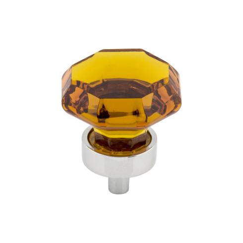 Top Knobs Wine Octagon Crystal Knob 1 3/8 Inch w/ Polished Chrome Base