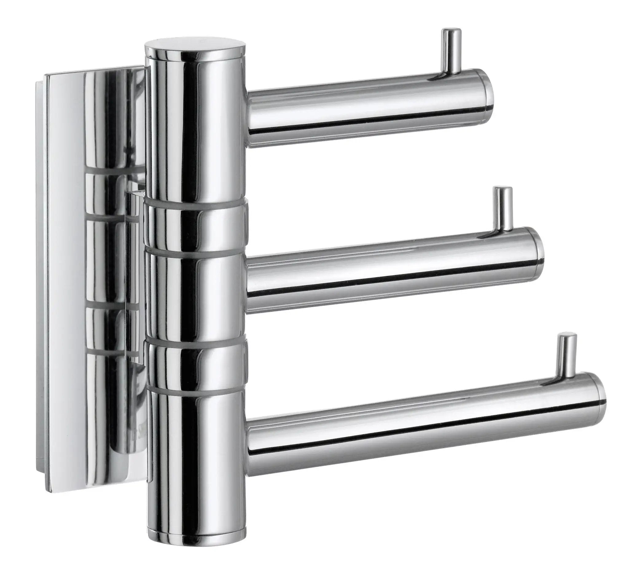 polished chrome triple hook