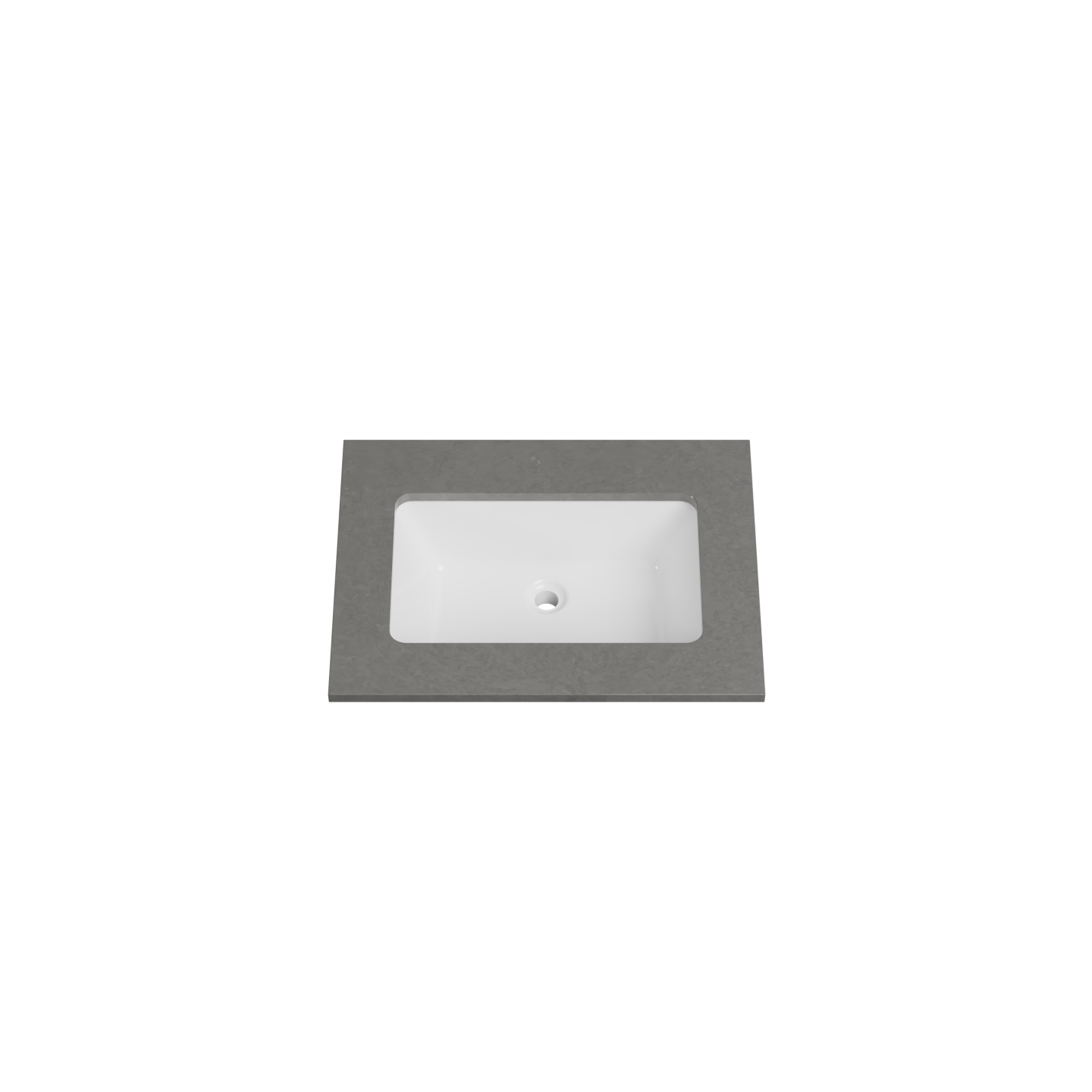 Timberline 25 Inch Quartz Top with Undermount Sink, Center Bowl, 19 Inch Deep, 1 Faucet Hole
