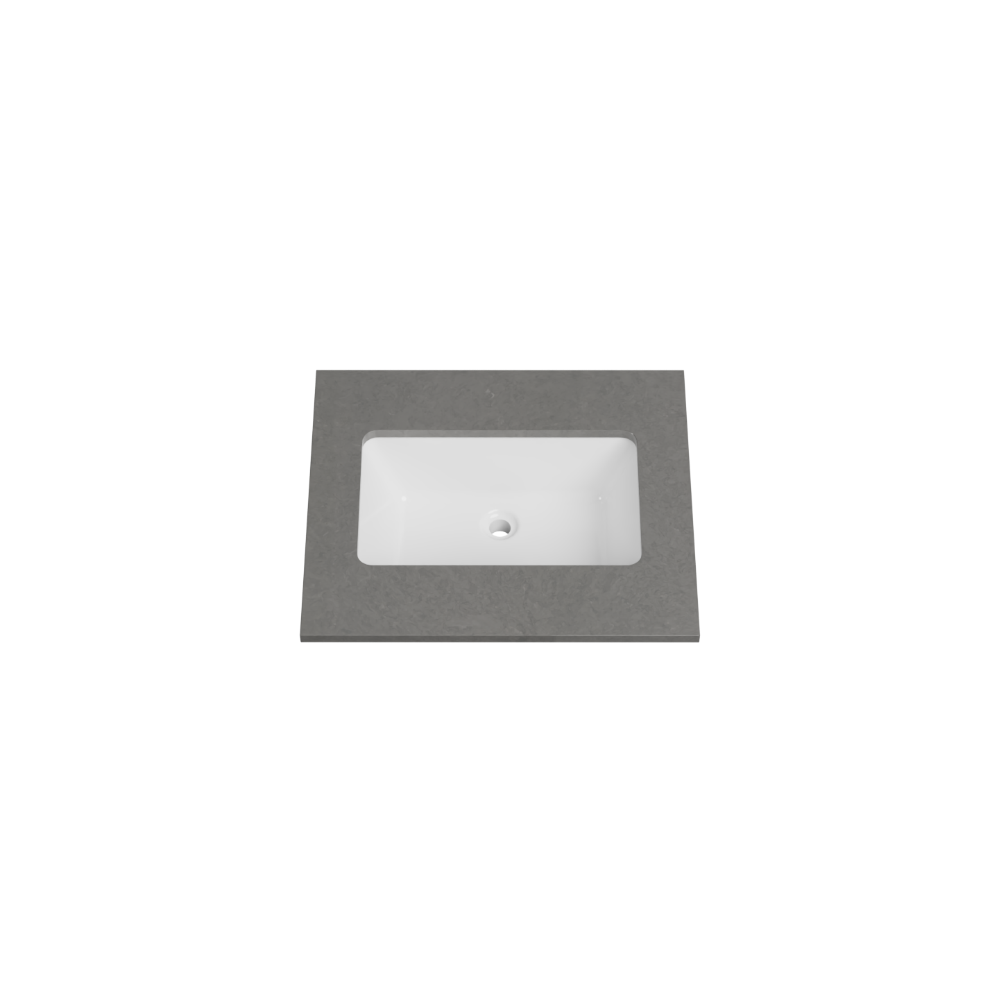 Timberline 25 Inch Quartz Top with Undermount Sink, Center Bowl, 22 Inch Deep, 1 Faucet Hole