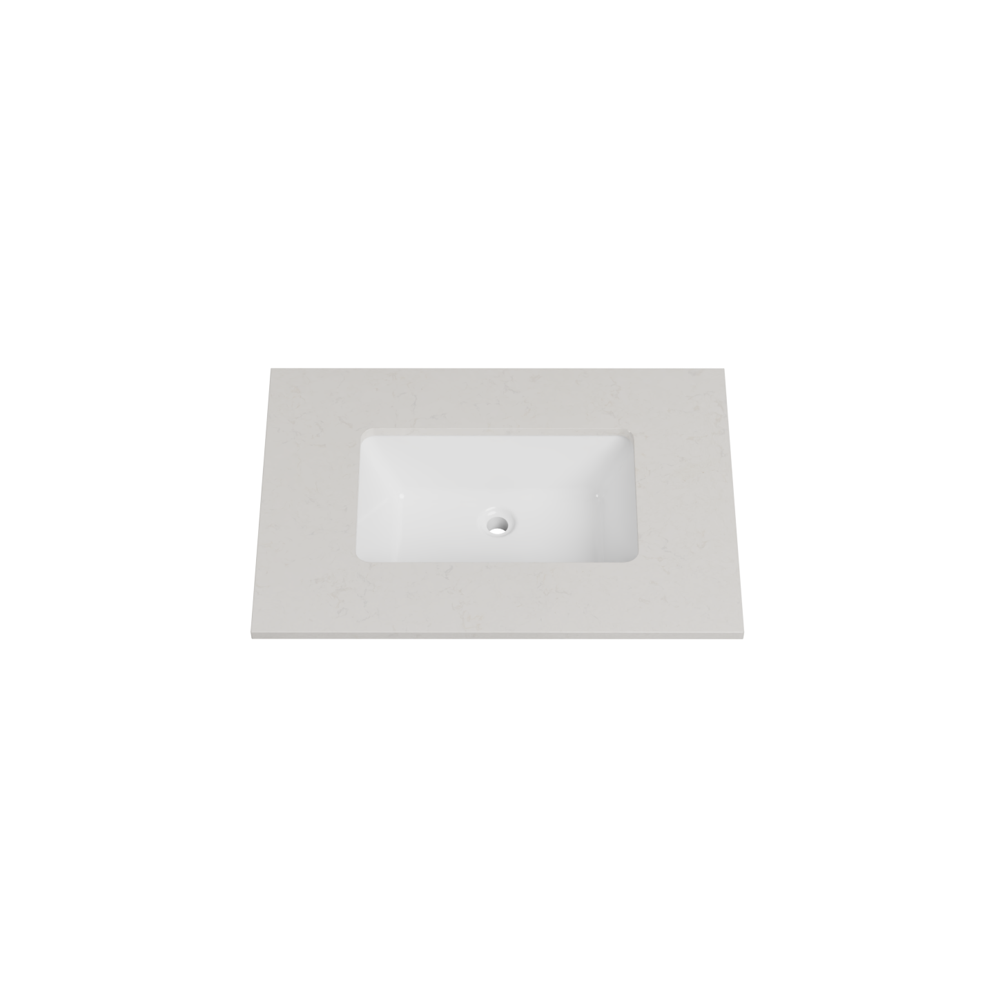 Timberline 31 Inch Quartz Top with Undermount Sink, Center Bowl, 22 Inch Deep, 0 Faucet Hole
