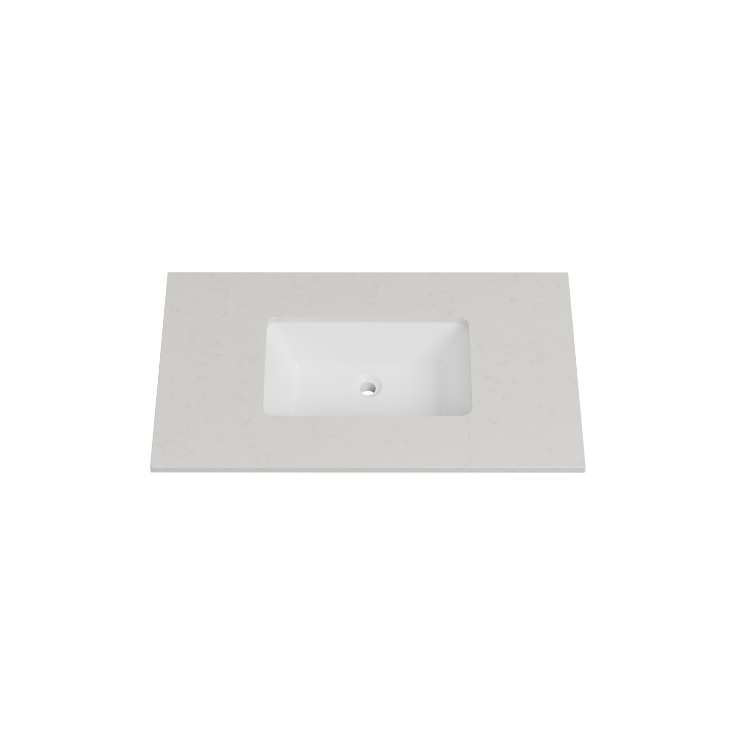 Timberline 37 Inch Quartz Top with Undermount Sink, Center Bowl, 22 Inch Deep, 1 Faucet Hole
