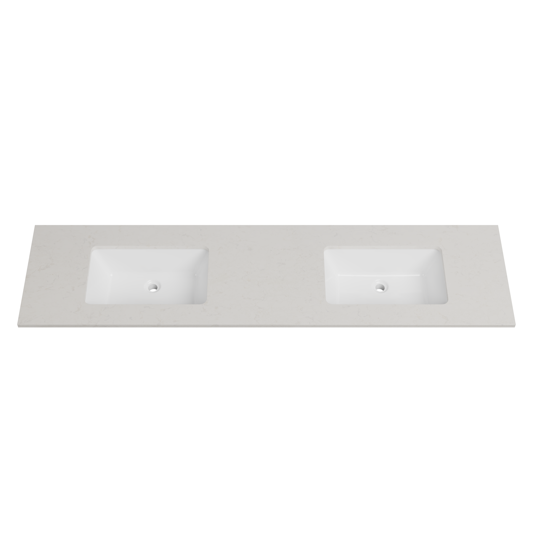Timberline 73 Inch Quartz Top with Undermount Sink, Double Bowl, 19 Inch Deep, 1 Faucet Hole