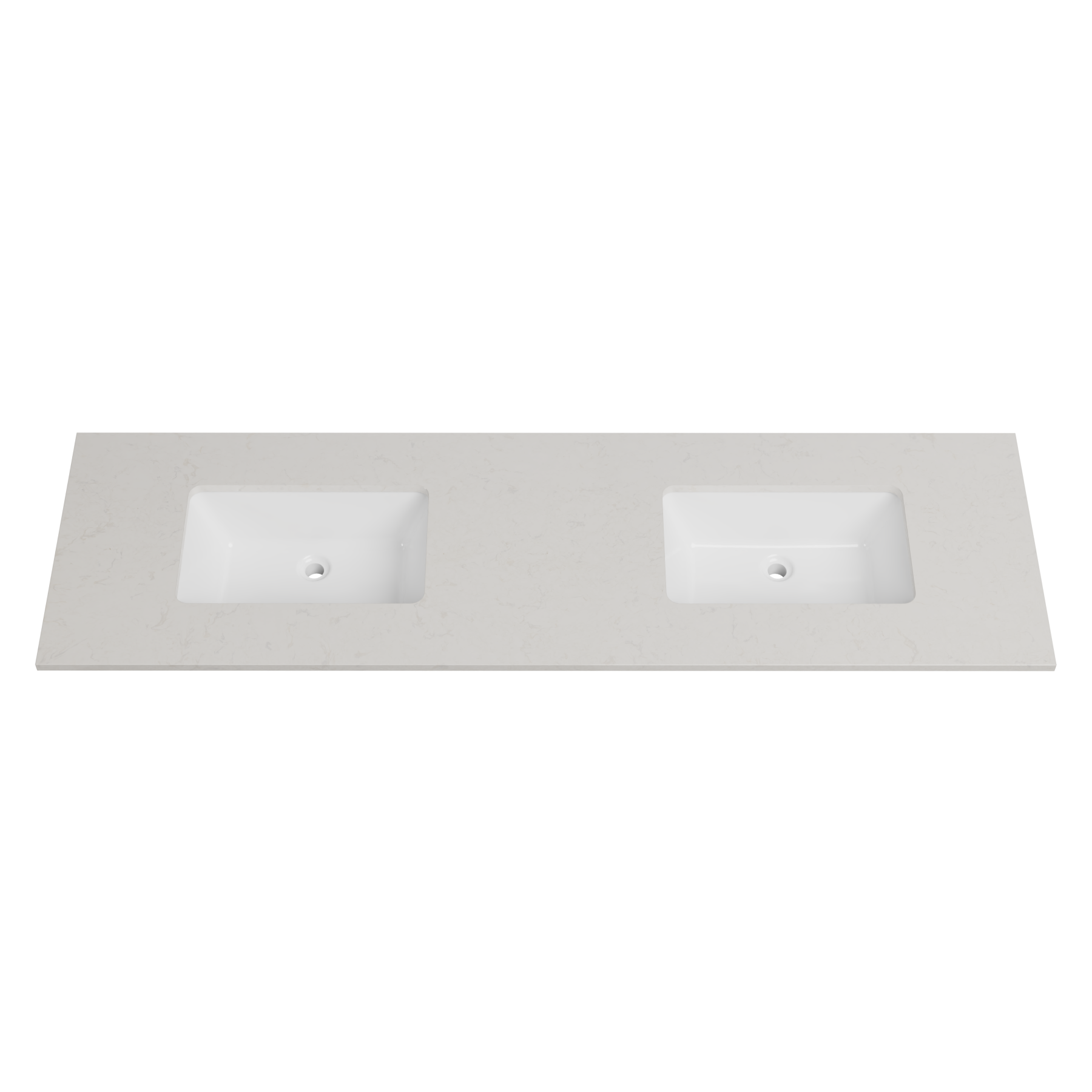 Timberline 73 Inch Quartz Top with Undermount Sink, Double Bowl, 22 Inch Deep, 0 Faucet Hole