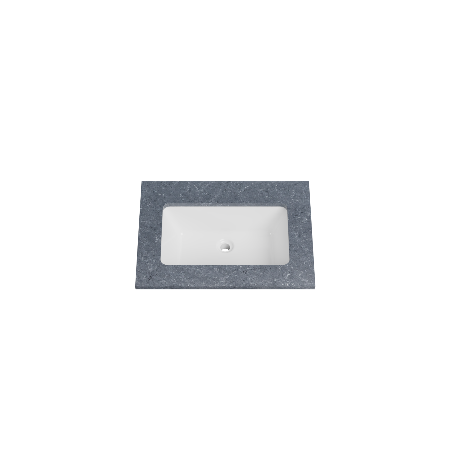 Timberline 25 Inch Solid Surface Top with Undermount Sink, Center Bowl, 19 Inch Deep, 1 Faucet Hole