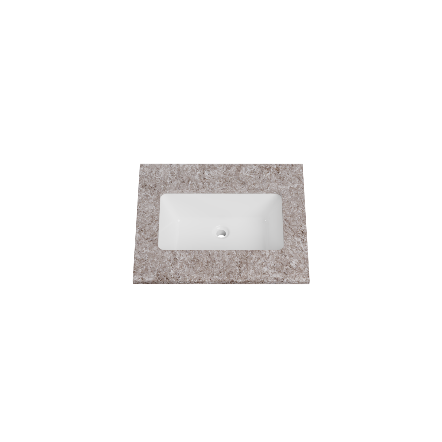 Timberline 25 Inch Solid Surface Top with Undermount Sink, Center Bowl, 22 Inch Deep, 0 Faucet Hole